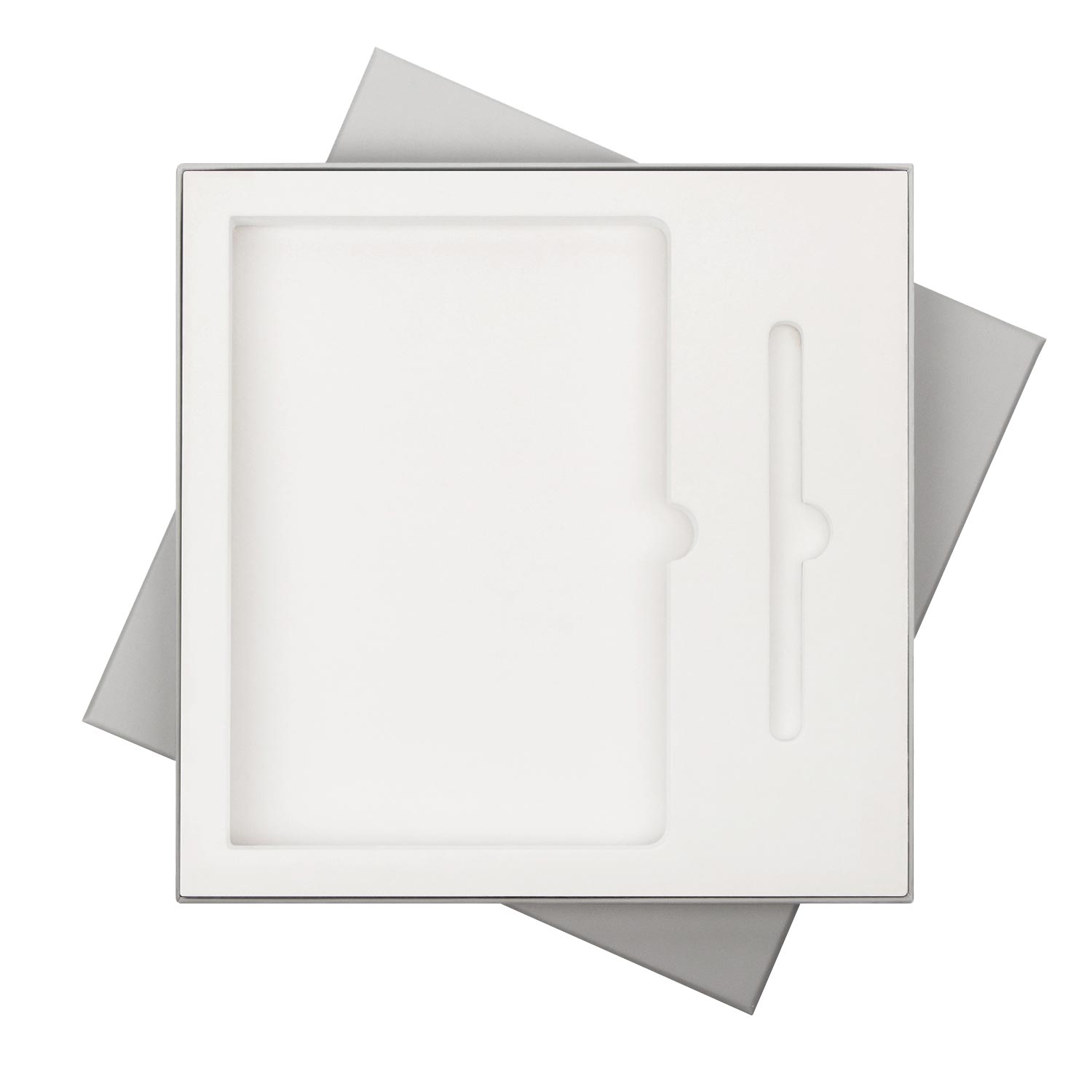 Подарочная коробка с ложементом для ежедневника и ручки, серая / 