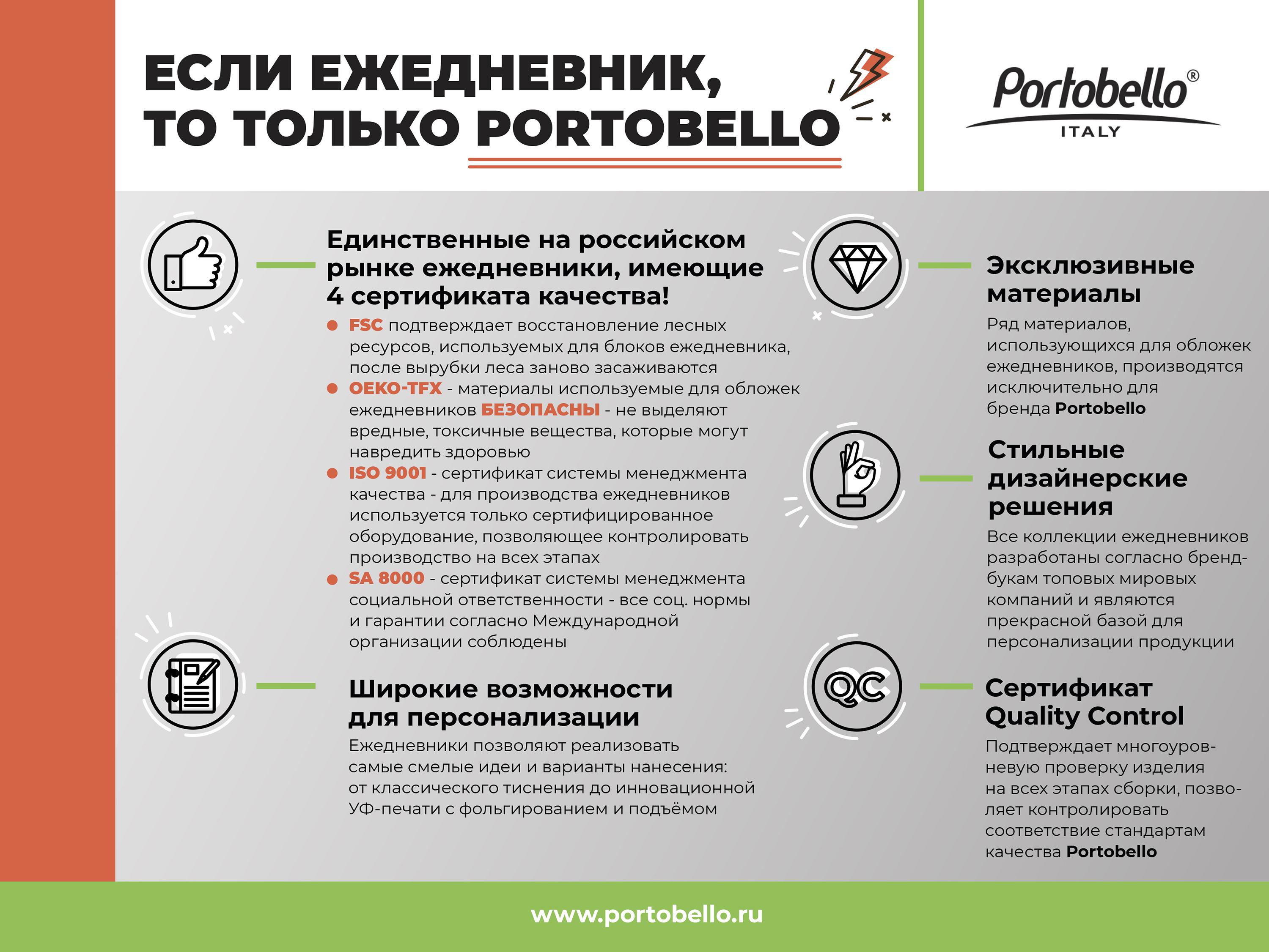 Ежедневник Portobello Trend, Rain, недатированный, синий / 