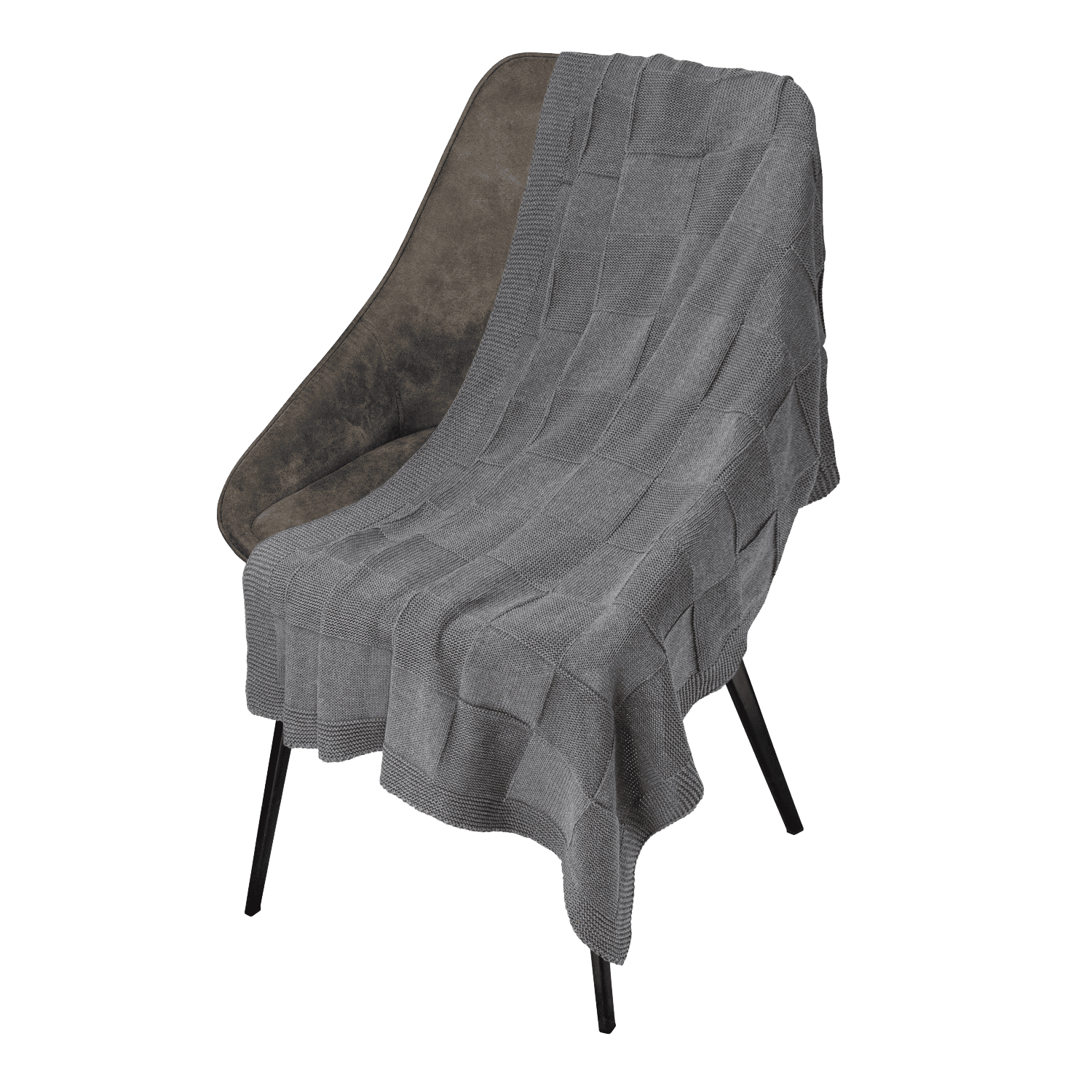 Плед Cella вязаный, 160*90 см, серый (без подарочной коробки) / 