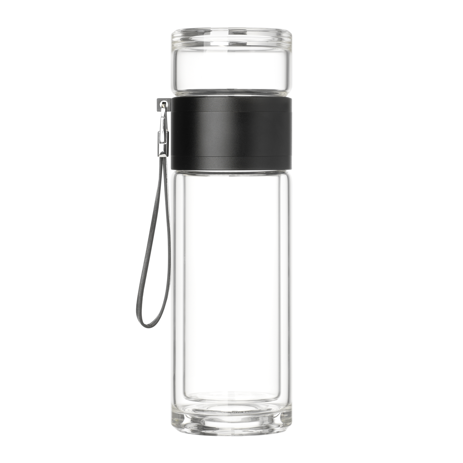 Бутылка стеклянная с двойными стенками, Terso, 300 ml, черная / 