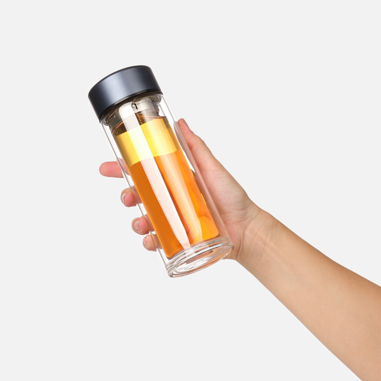 Бутылка стеклянная с двойными стенками, Aravia, 380 ml, синяя / 