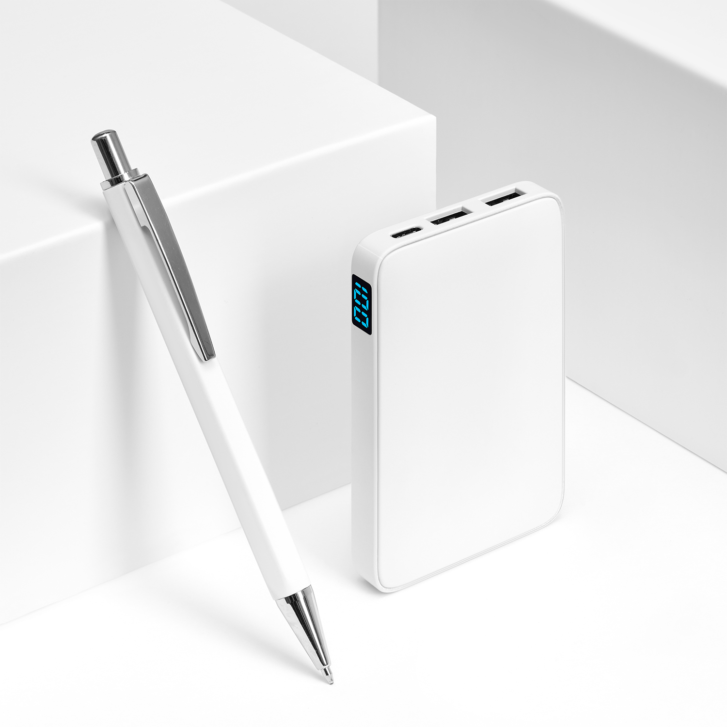 Внешний аккумулятор с подсветкой Ancor 5000 mAh, белый / 