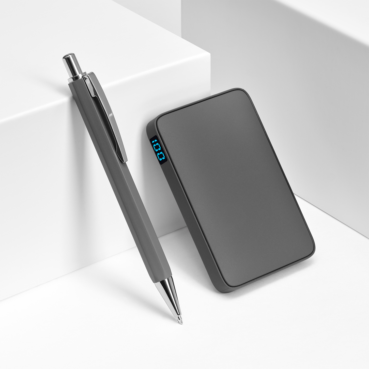 Внешний аккумулятор с подсветкой Ancor 5000 mAh, серый / 