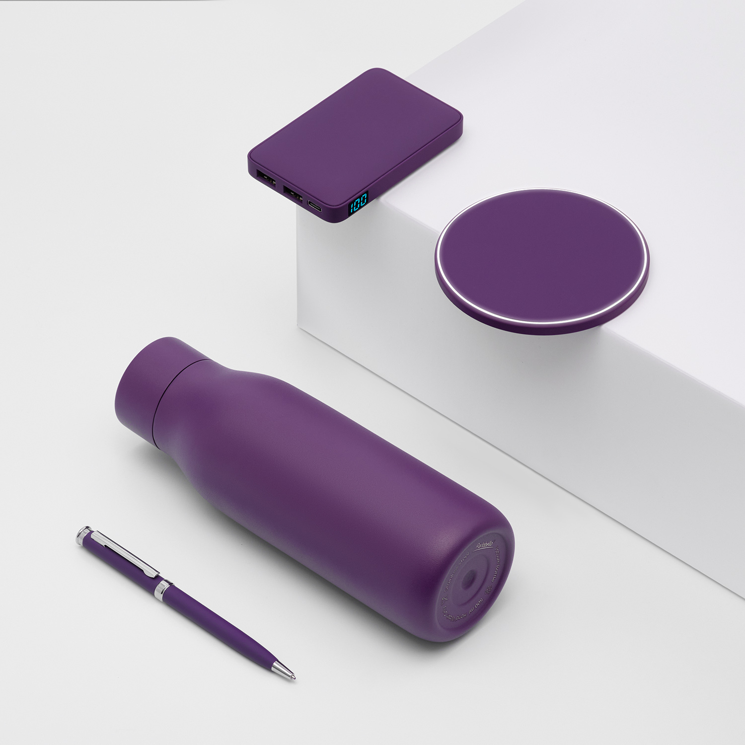 Внешний аккумулятор с подсветкой Ancor 5000 mAh, фиолетовый / 
