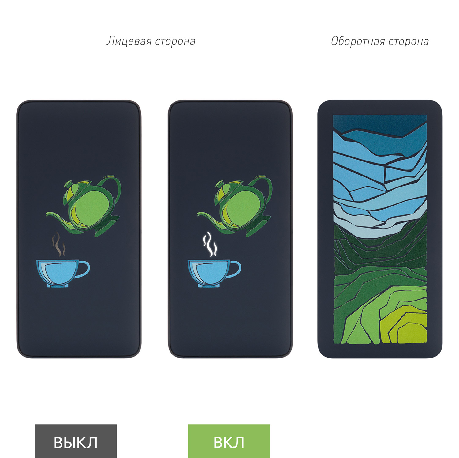 Внешний аккумулятор с подсветкой Ancor PD Plus 10000 mAh, синий / 