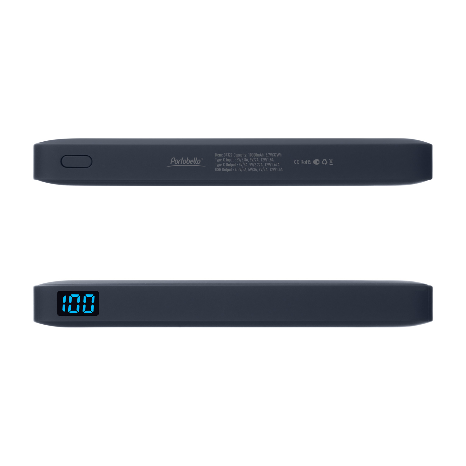 Внешний аккумулятор с подсветкой Ancor PD Plus 10000 mAh, синий / 