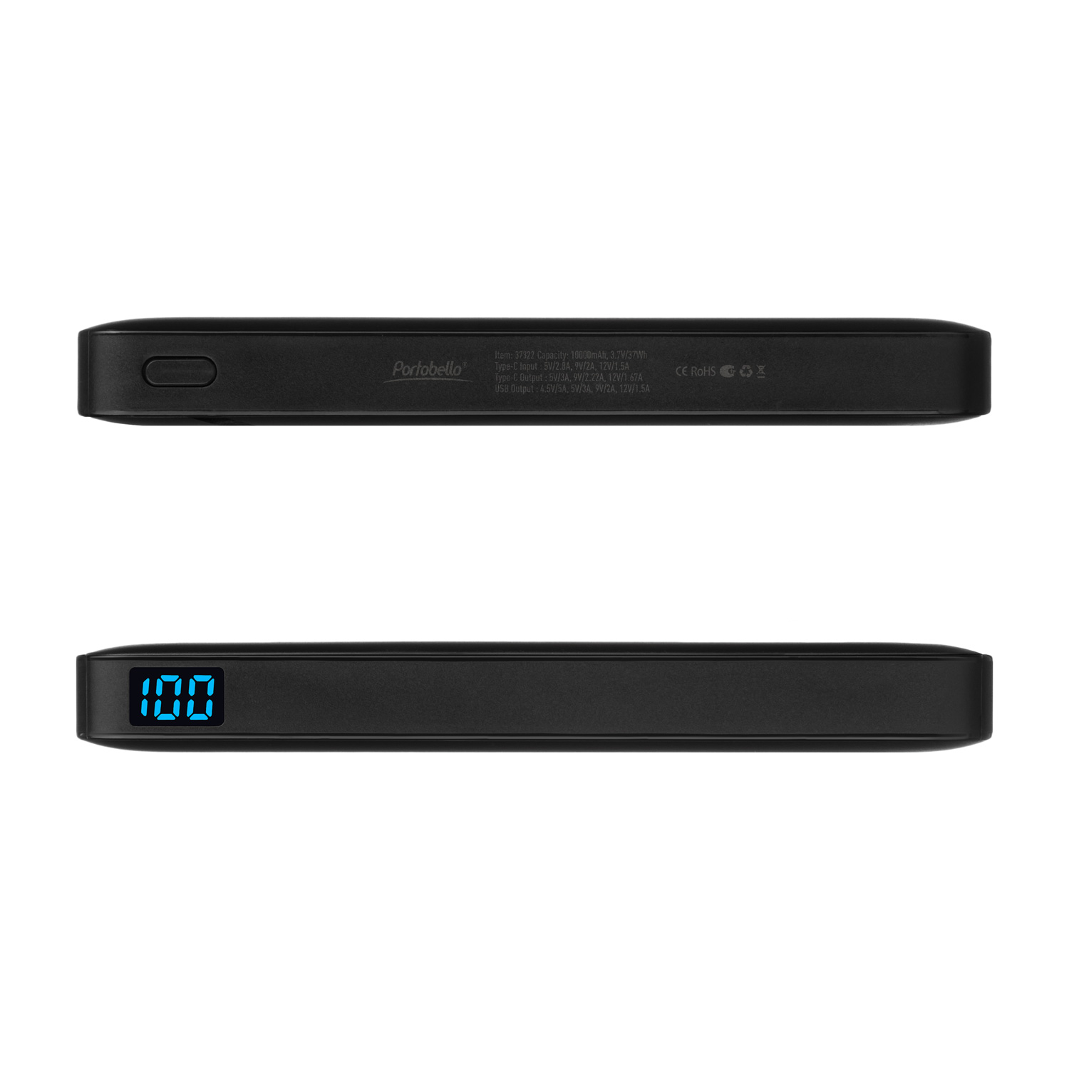 Внешний аккумулятор с цветной подсветкой Ancor PD Max Plus 10000 mAh, черный / 