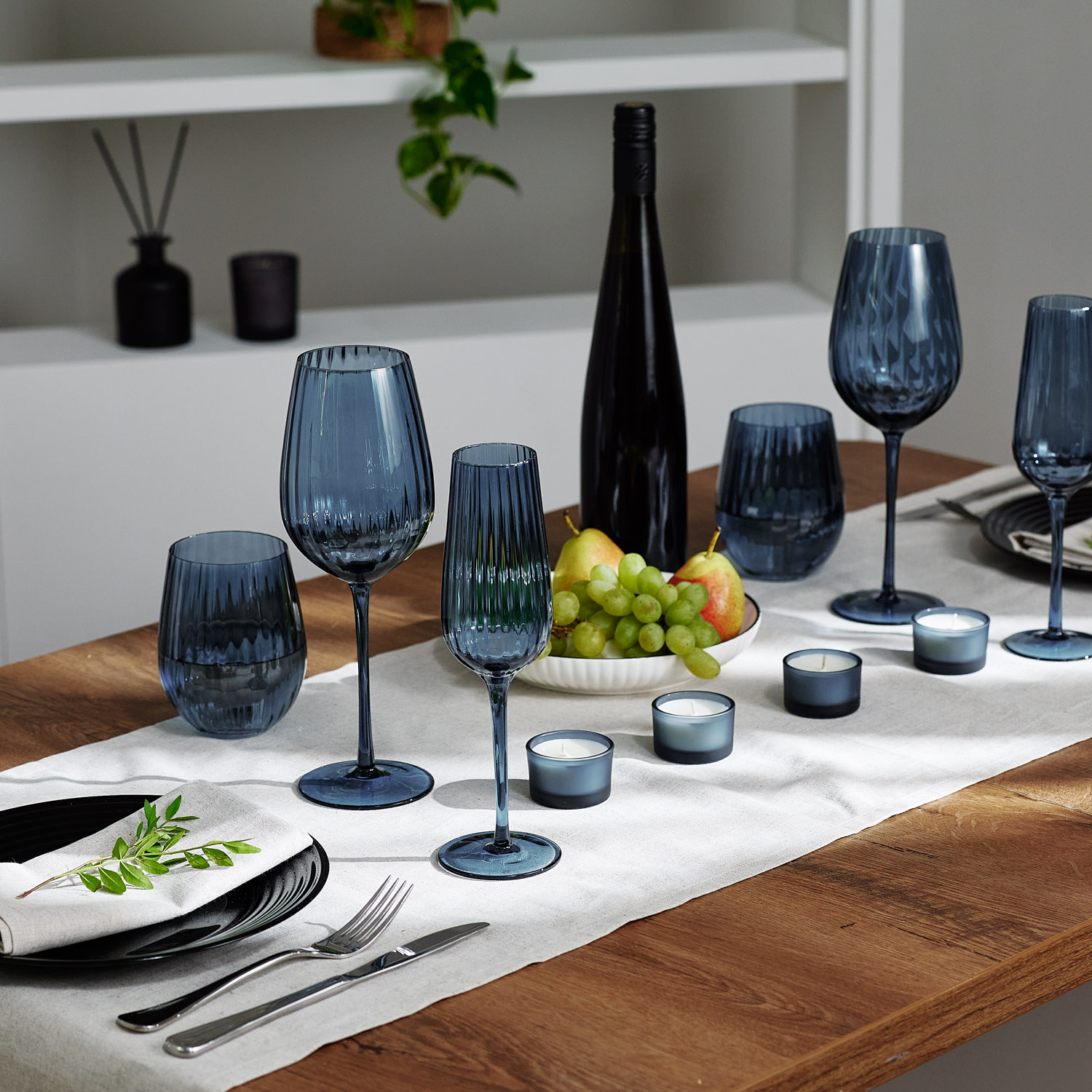 Бокал для шампанского Toscana, синий / 