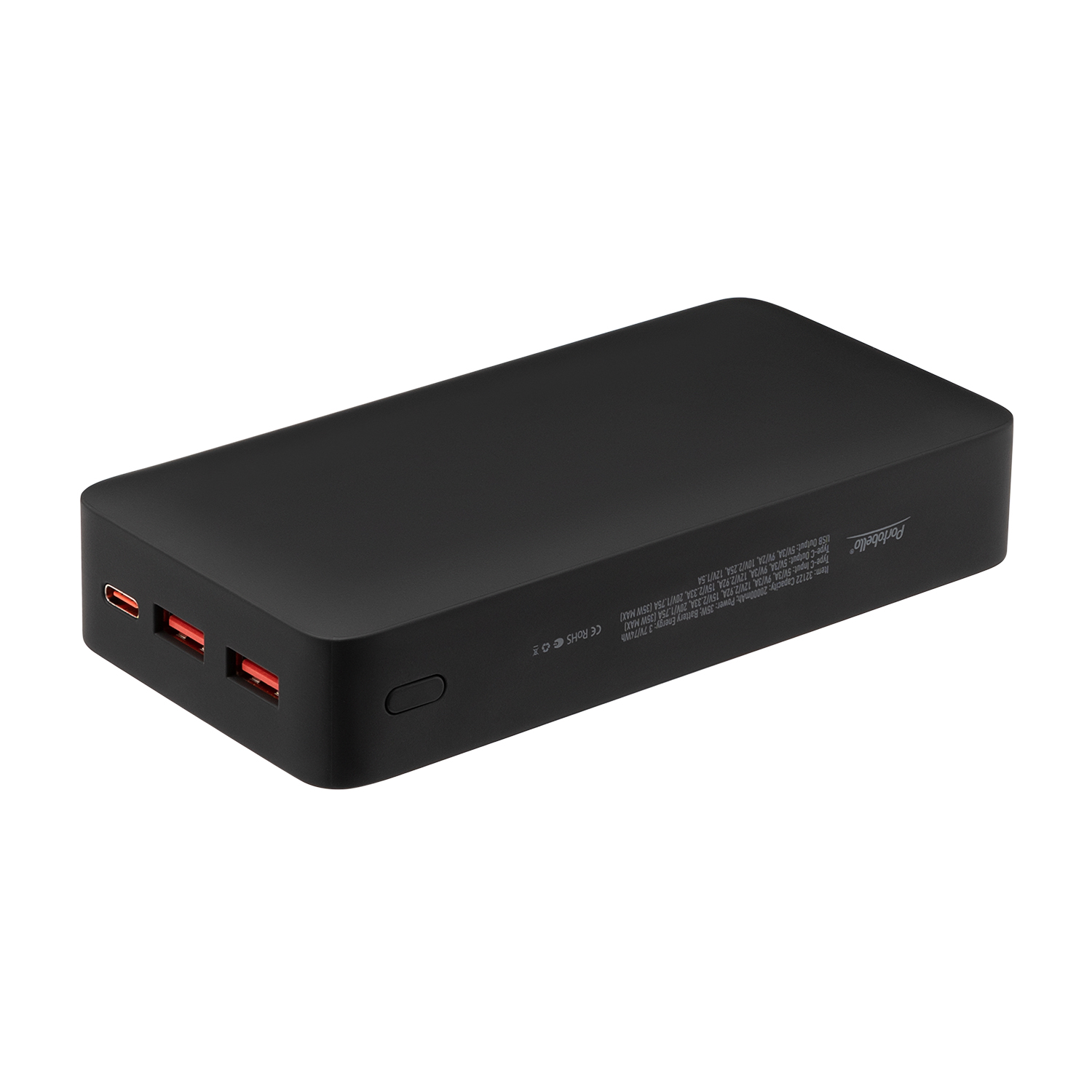 Внешний аккумулятор с подсветкой Ancor PD Plus 20000 mAh, черный / 