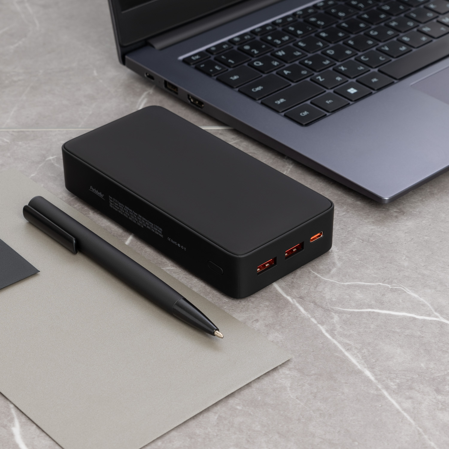 Внешний аккумулятор с подсветкой Ancor PD Plus 20000 mAh, черный / 
