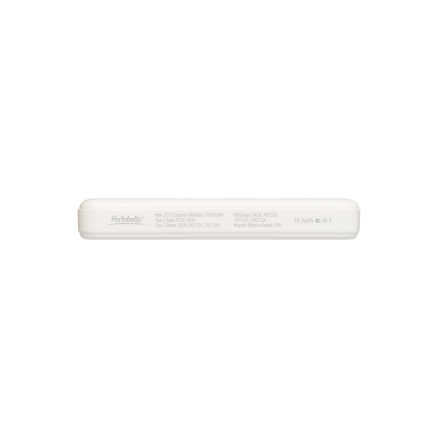 Внешний аккумулятор Largo PD 5000mAh с функцией беспроводной зарядки 15W, белый / 