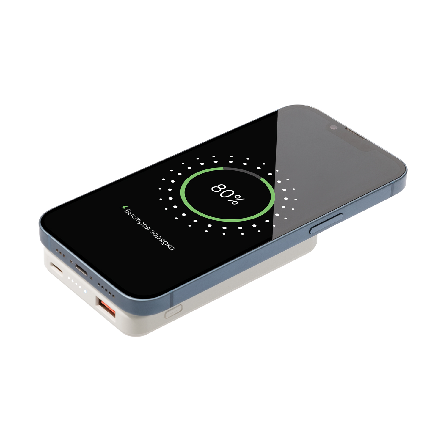 Внешний аккумулятор Largo PD 5000mAh с функцией беспроводной зарядки 15W, белый / 