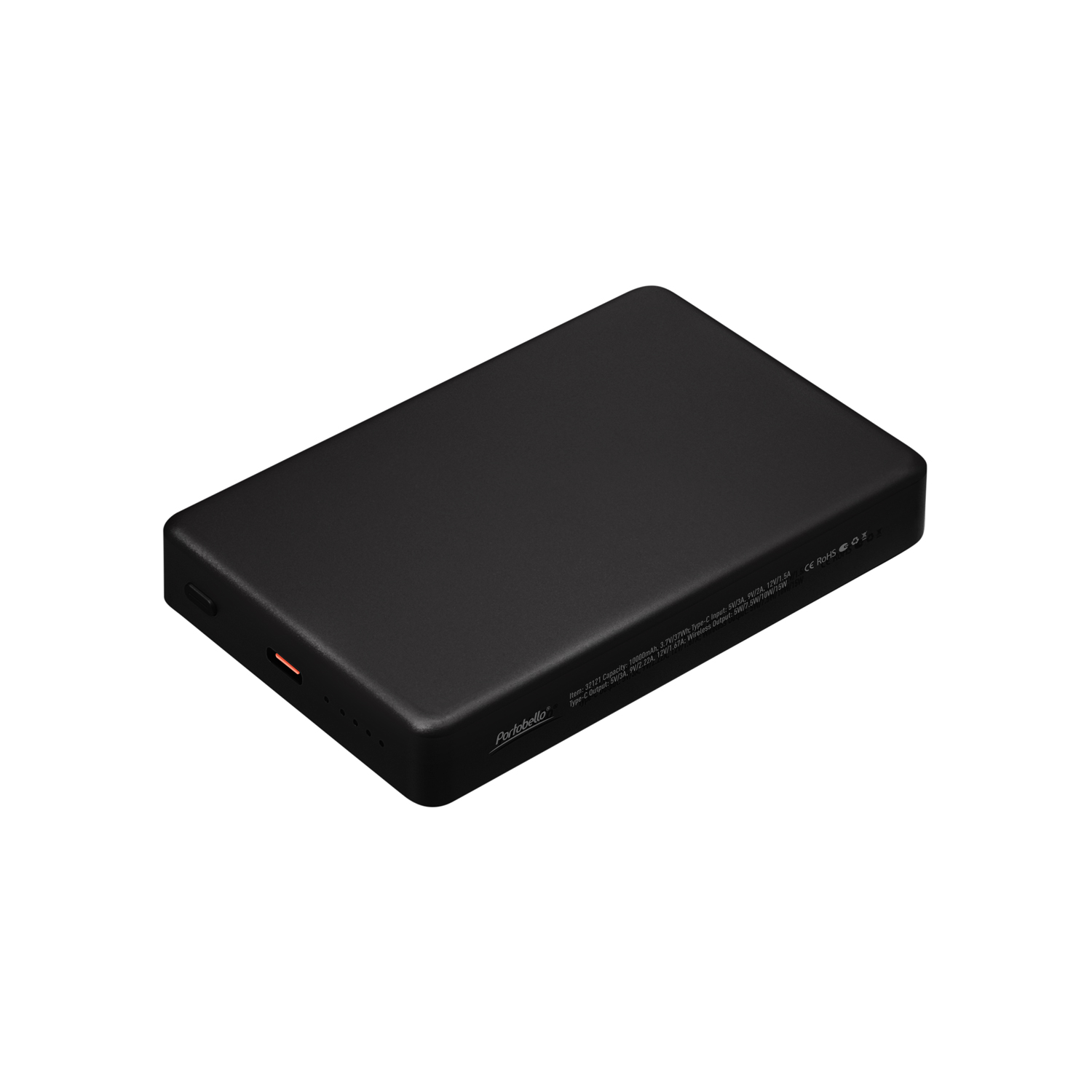 Внешний аккумулятор Atlantis PD Plus 10000mAh с функцией беспроводной зарядки 15W, черный / 