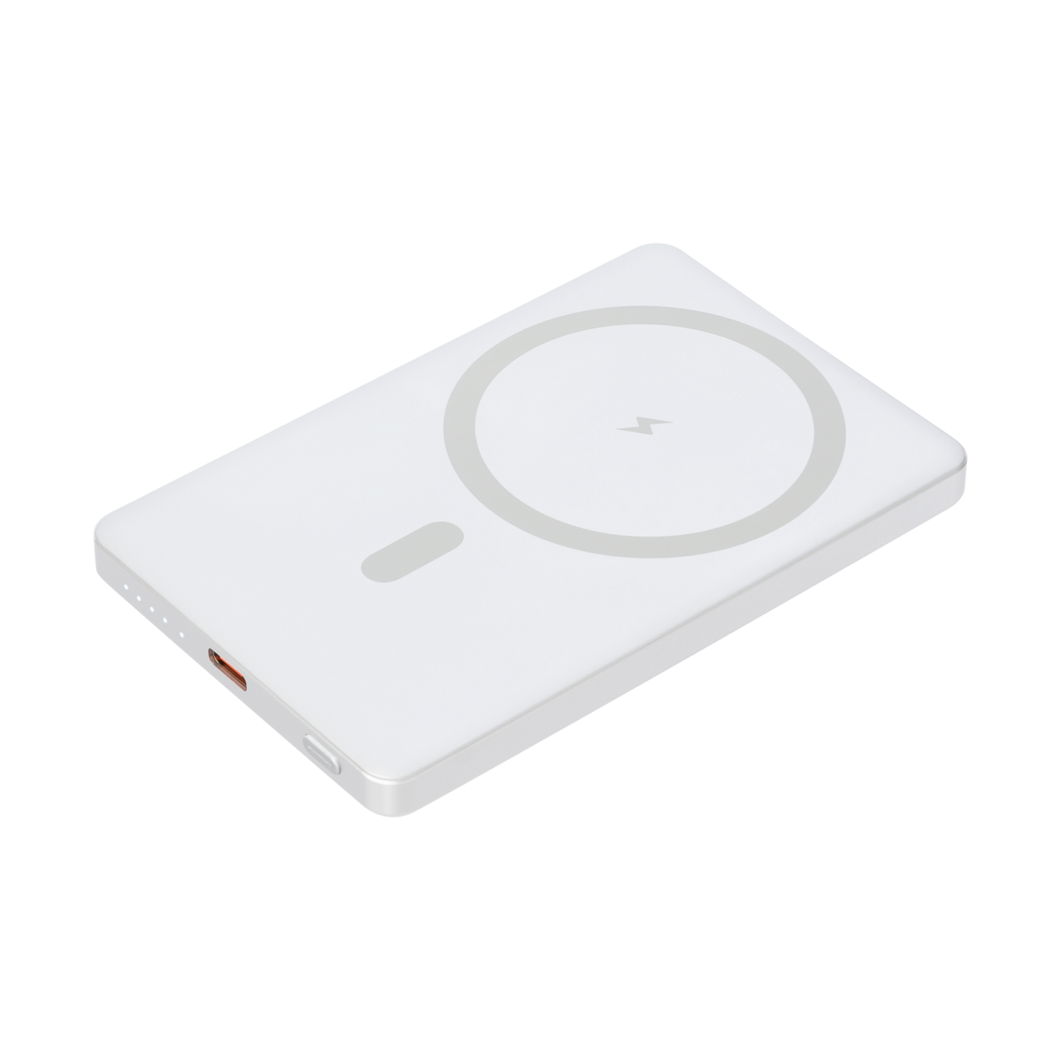 Внешний аккумулятор Atlantis PD 5000mAh с функцией беспроводной зарядки 15W, серебряный / 