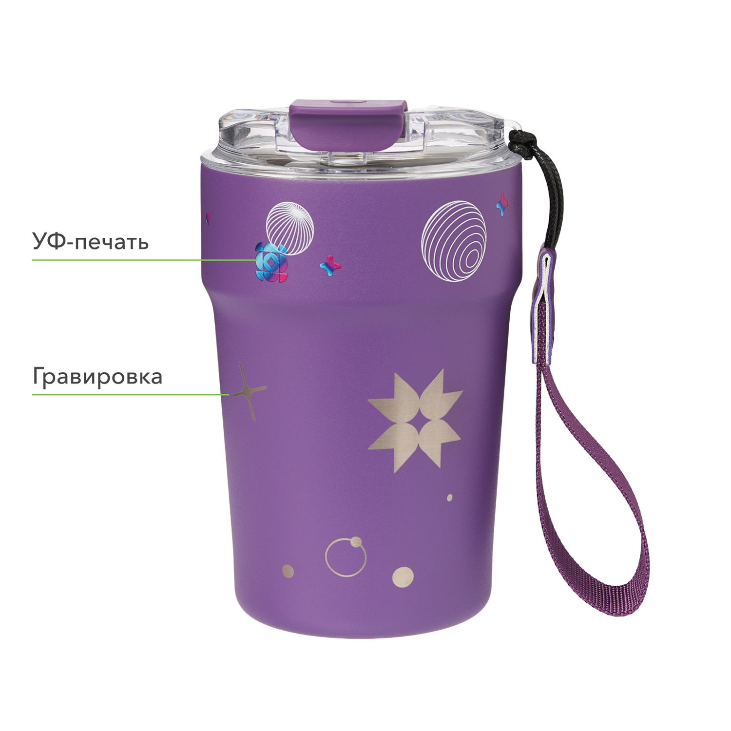 Термокружка вакуумная Monaco, фиолетовая / 