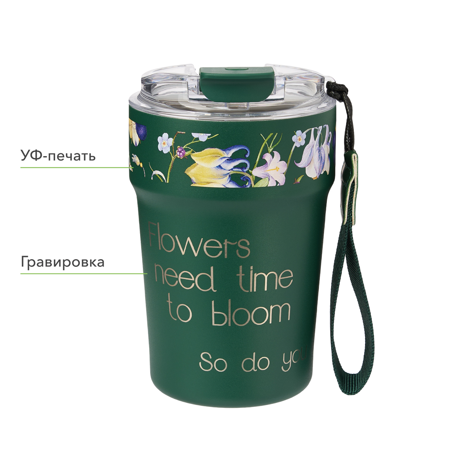 Термокружка вакуумная Monaco, темно-зеленая / 