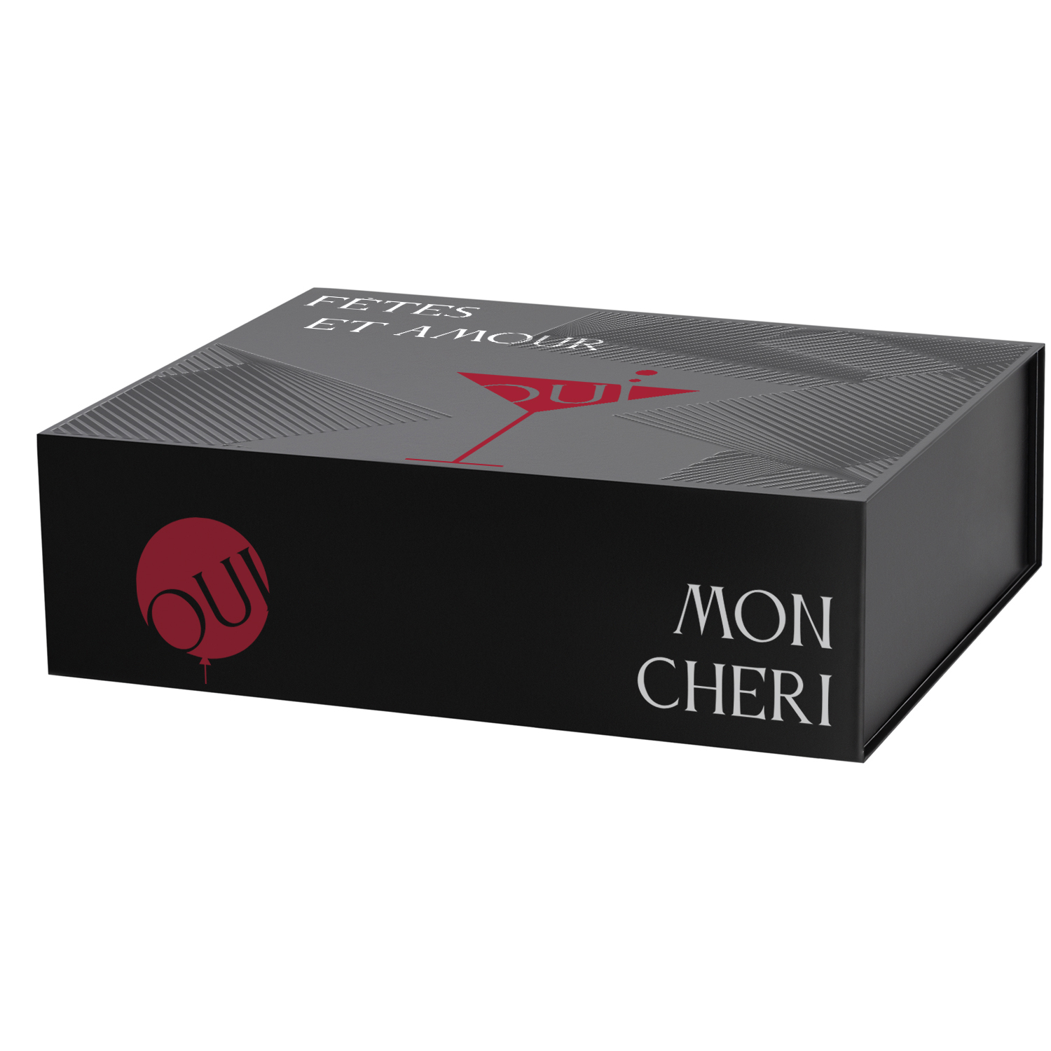 Подарочная коробка с магнитным клапаном большая, черная / 