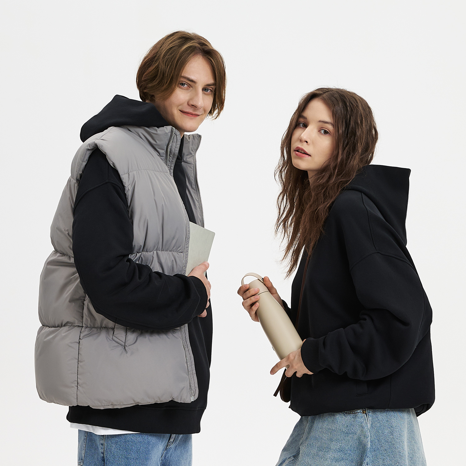 Термобутылка вакуумная герметичная Bosca, бежевая / 