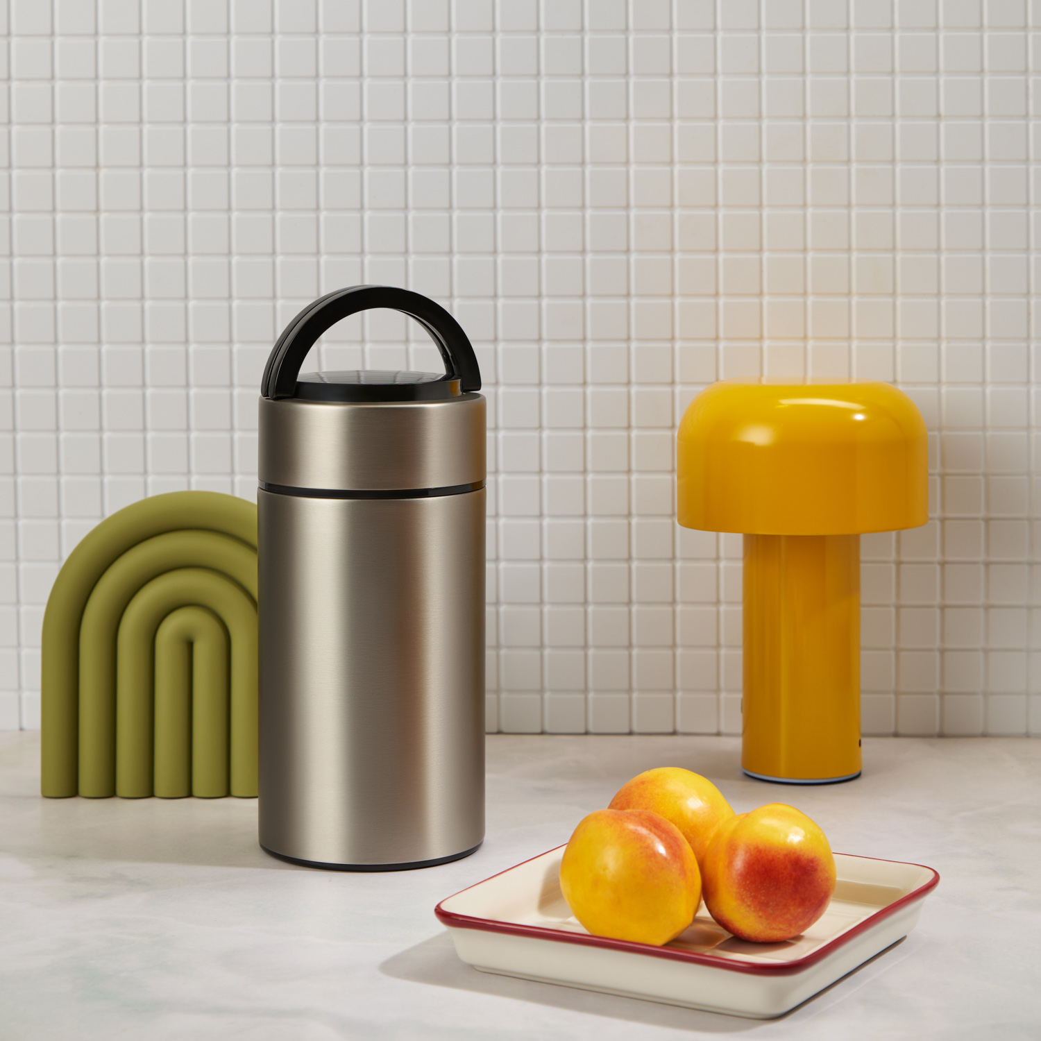 Термос для еды Bento, серебряный / 