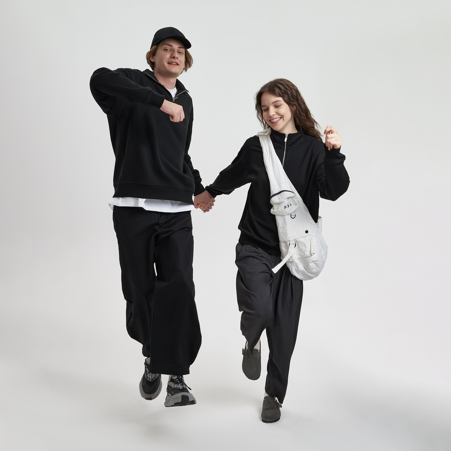 Толстовка на молнии унисекс FLOW, черная, размер XS/S / 