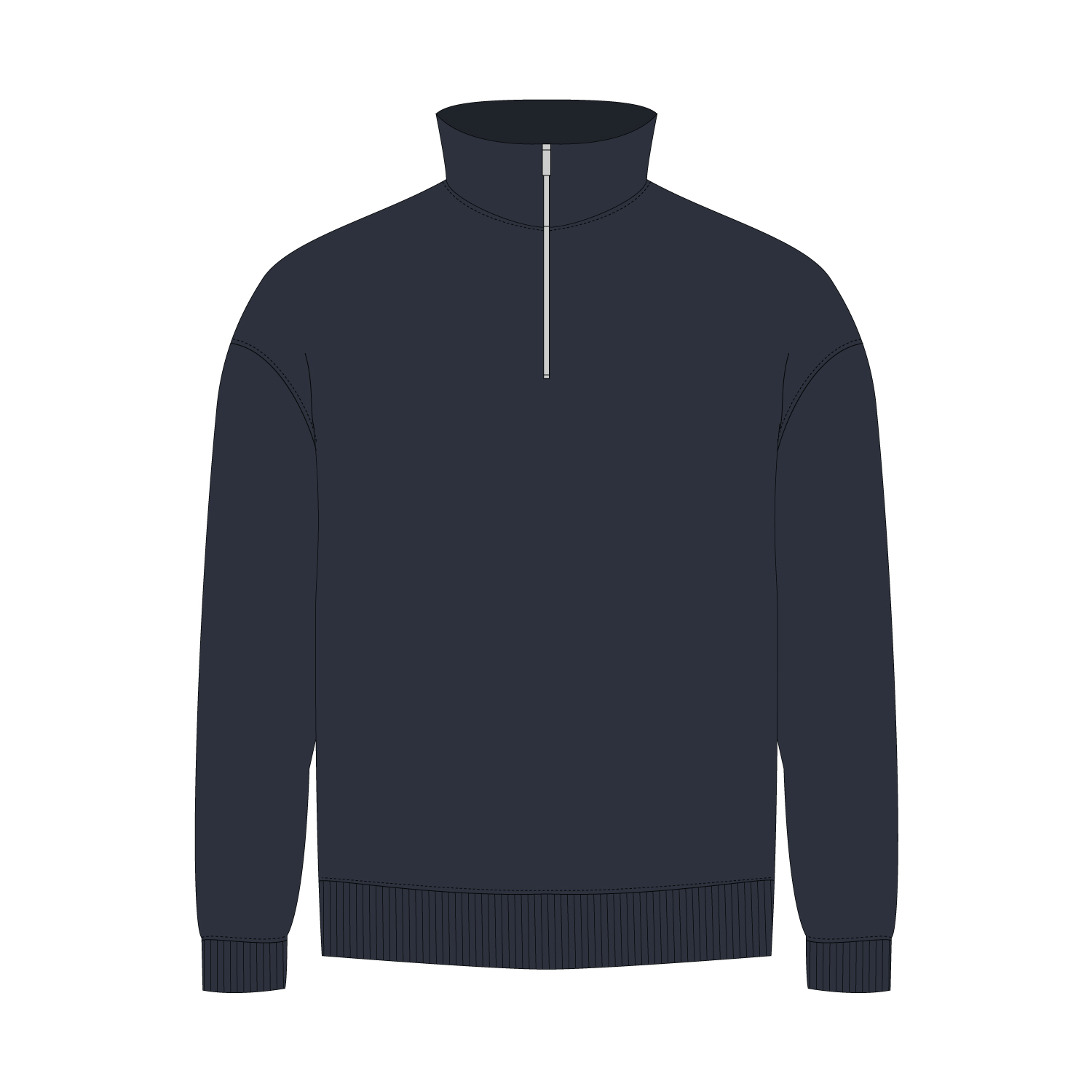 Толстовка на молнии унисекс FLOW, темно-синяя, размер 3XL/4XL / 