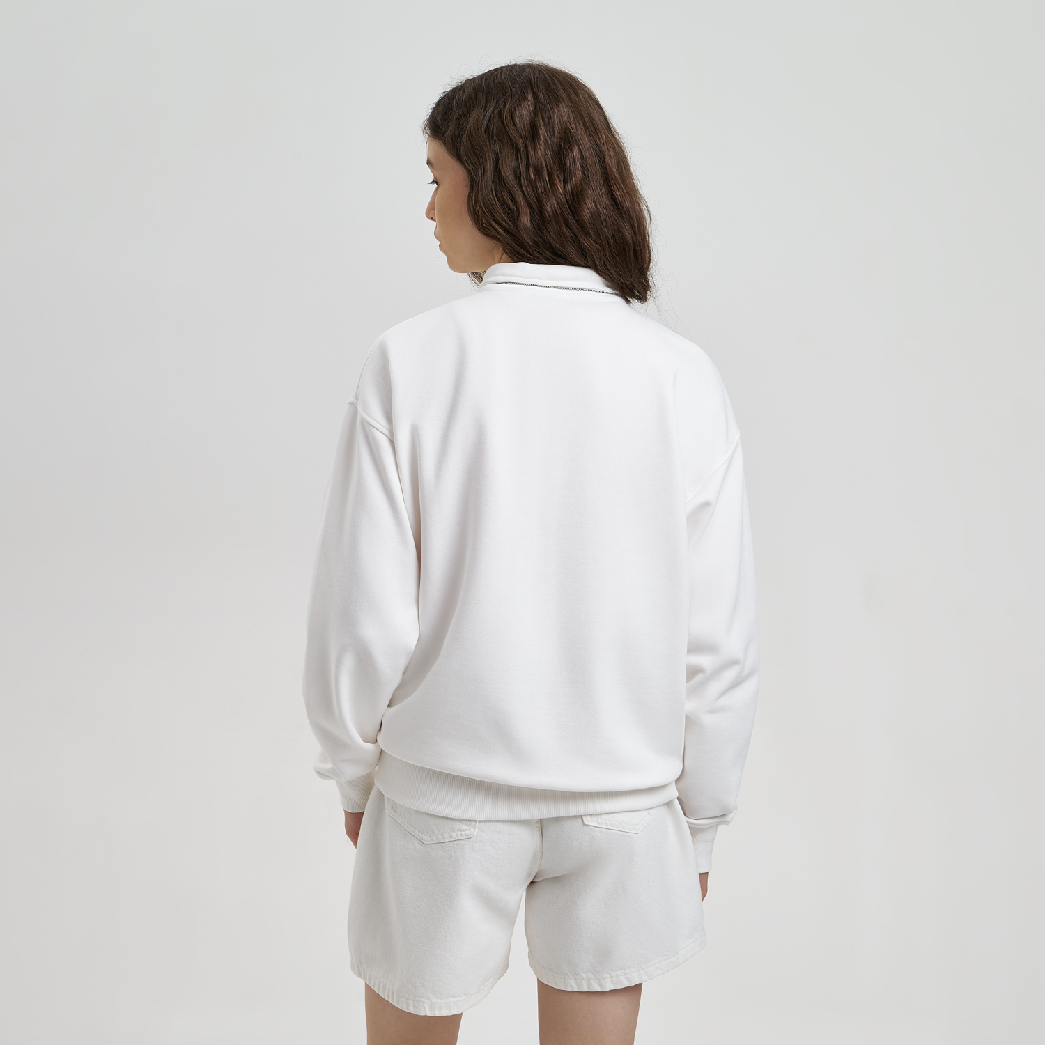 Толстовка на молнии унисекс FLOW, белая (теплый оттенок), размер 3XL/4XL / 