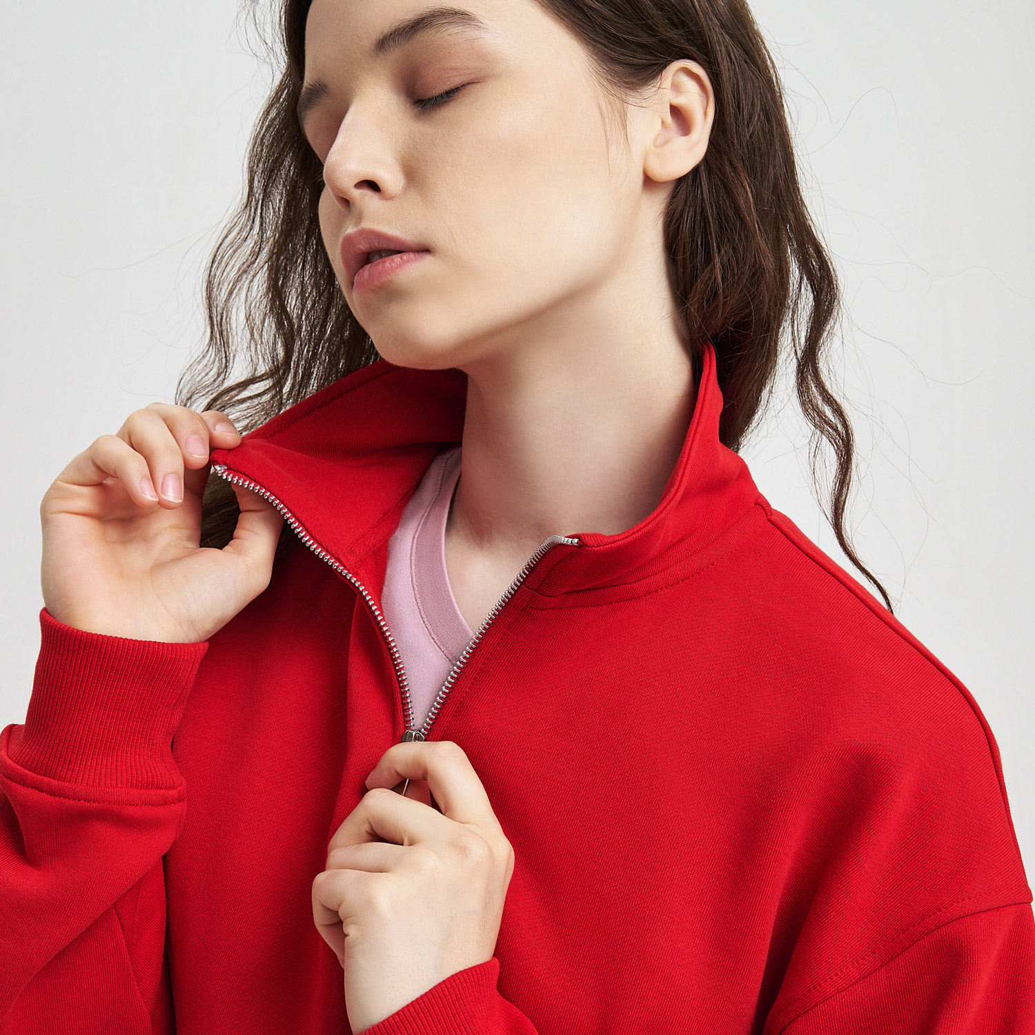 Толстовка на молнии унисекс FLOW, красная, размер XL/2XL / 