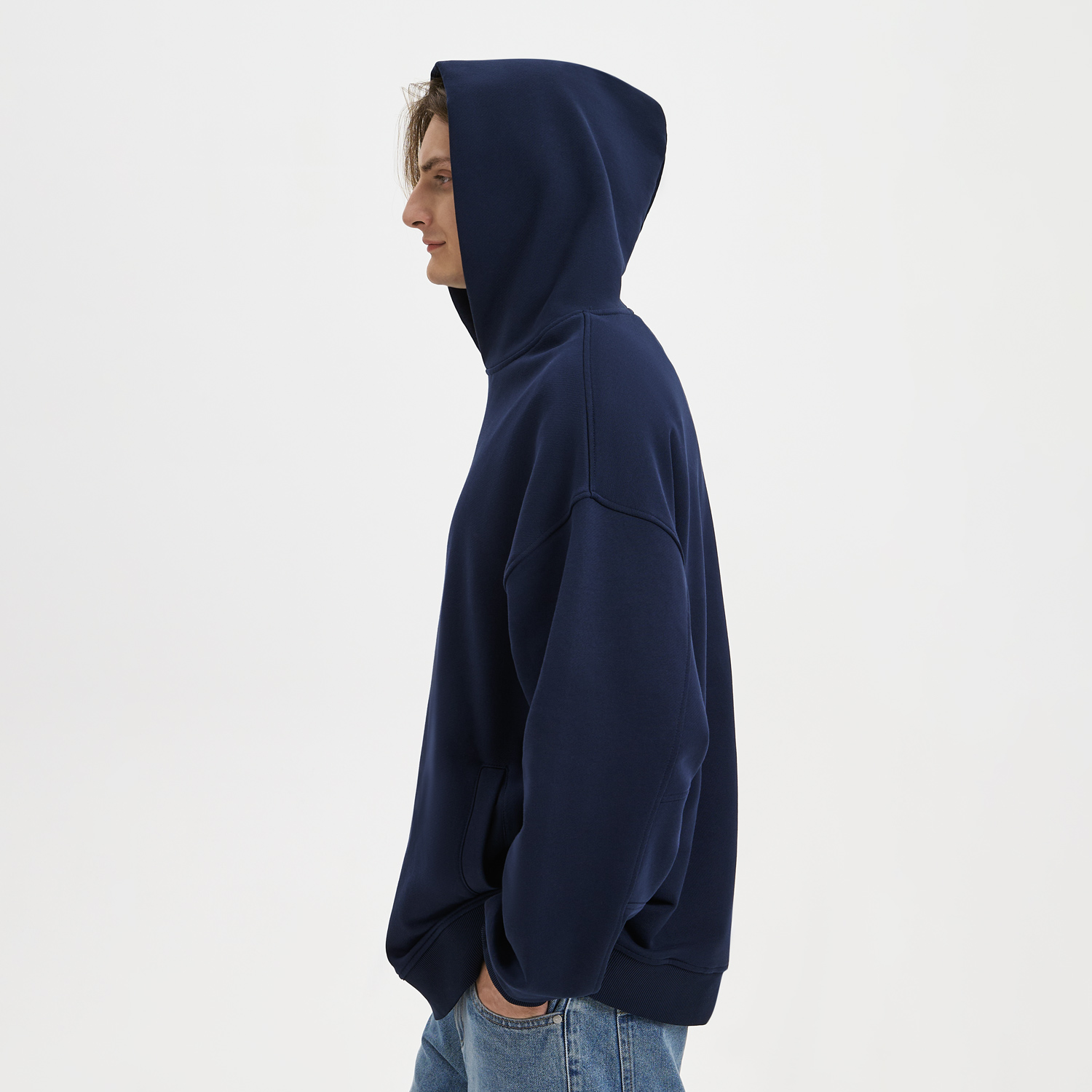 Худи оверсайз унисекс FUSION, темно-синий, размер M/L / 