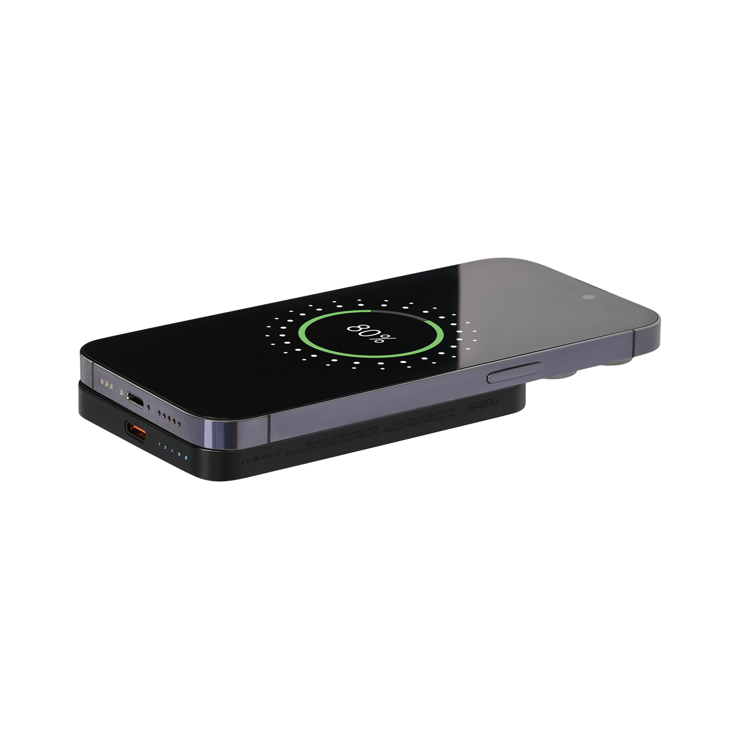Внешний аккумулятор Artex PD 5000mAh с функцией беспроводной зарядки 15W, черный / 