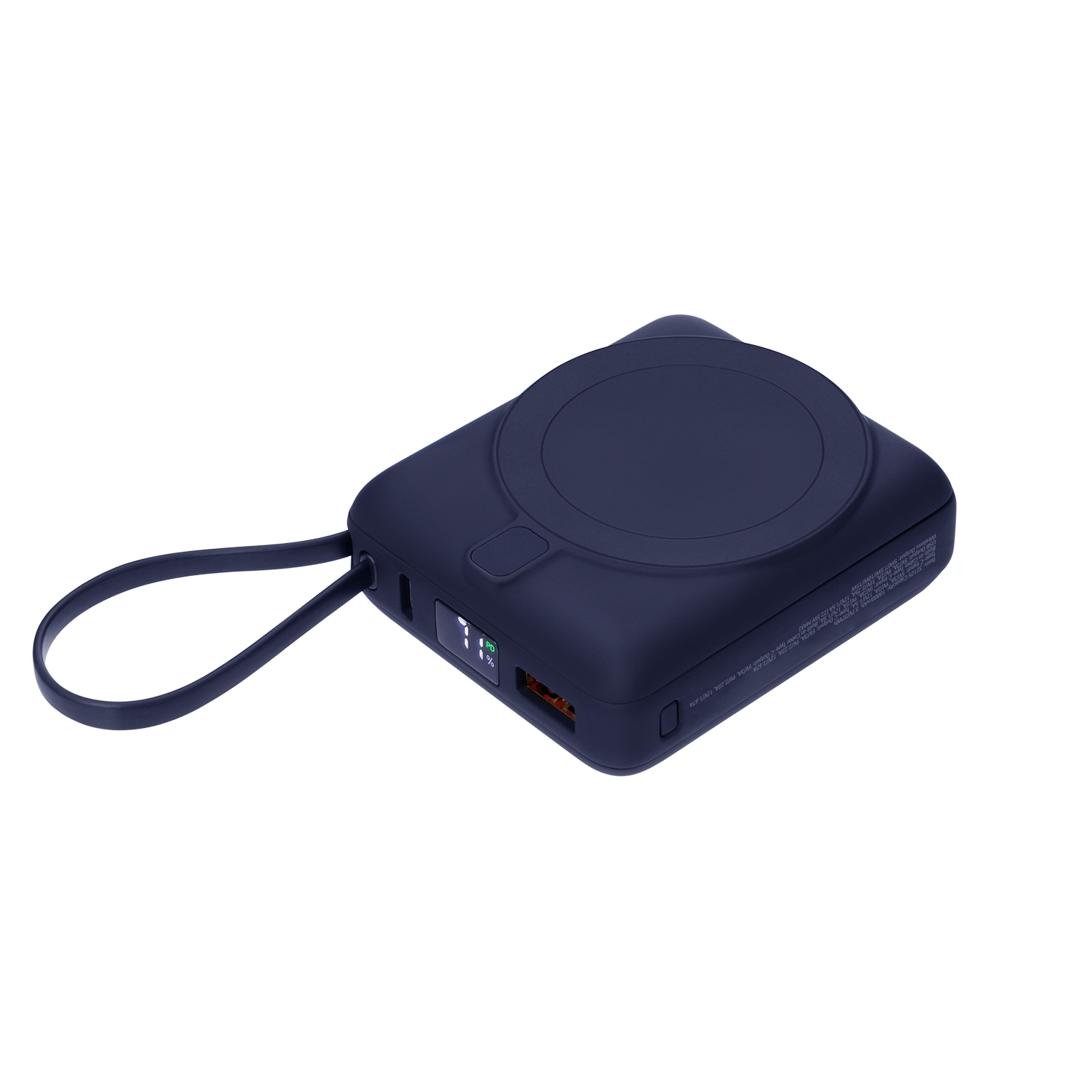 Внешний аккумулятор с подсветкой Ritter PD 10000mAh с функцией беспроводной зарядки 15W, синий / 