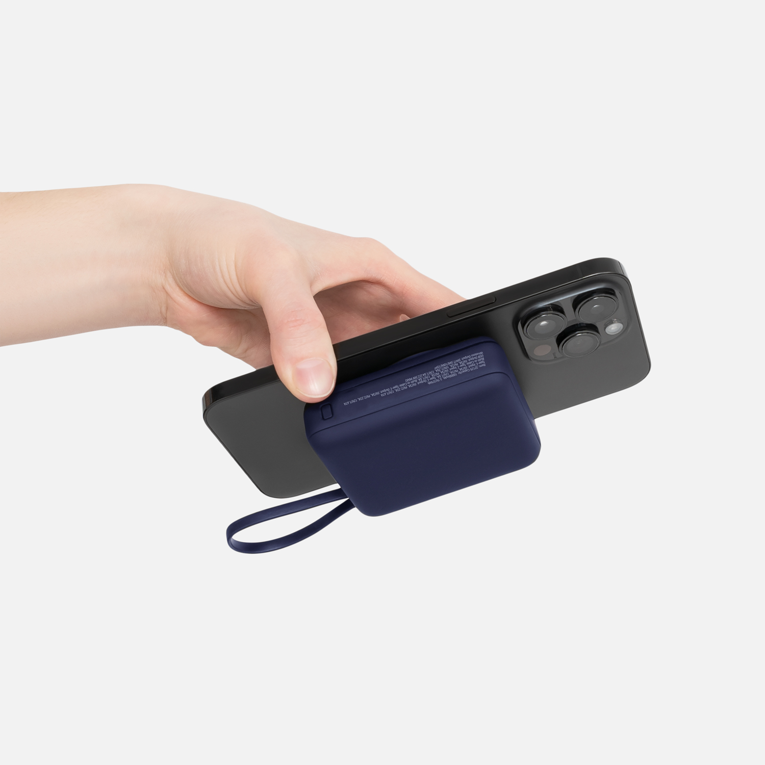 Внешний аккумулятор с подсветкой Ritter PD 10000mAh с функцией беспроводной зарядки 15W, синий / 