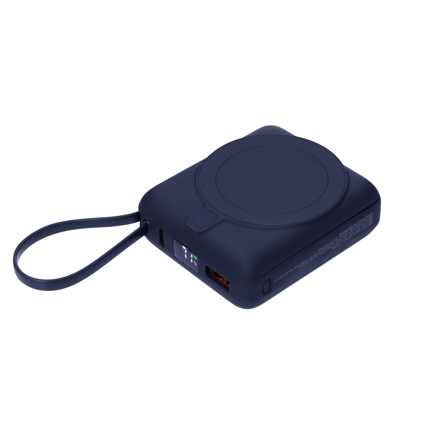 Внешний аккумулятор с подсветкой Ritter PD 10000mAh с функцией беспроводной зарядки 15W, синий / 