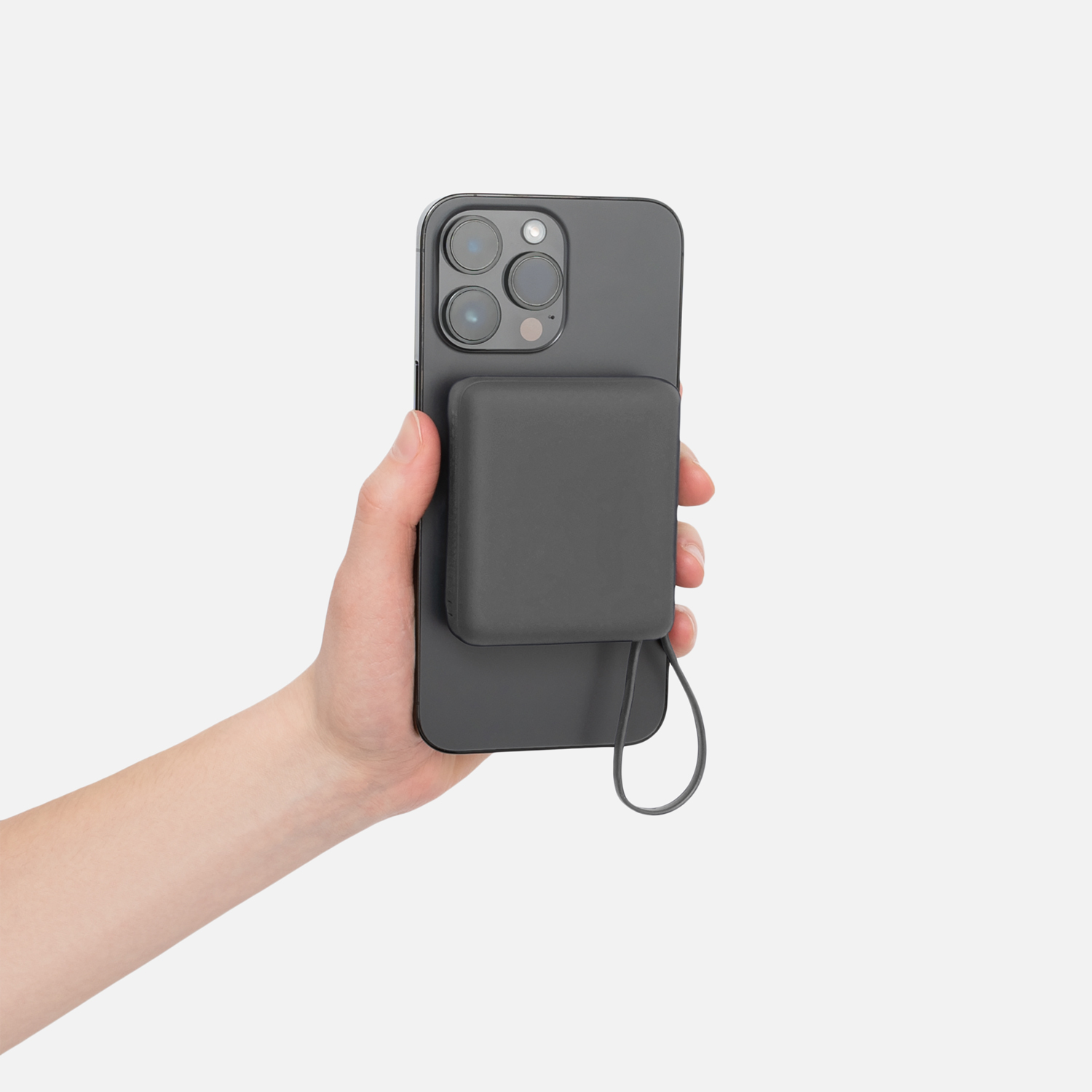 Внешний аккумулятор с подсветкой Ritter PD 10000mAh с функцией беспроводной зарядки 15W, серый / 
