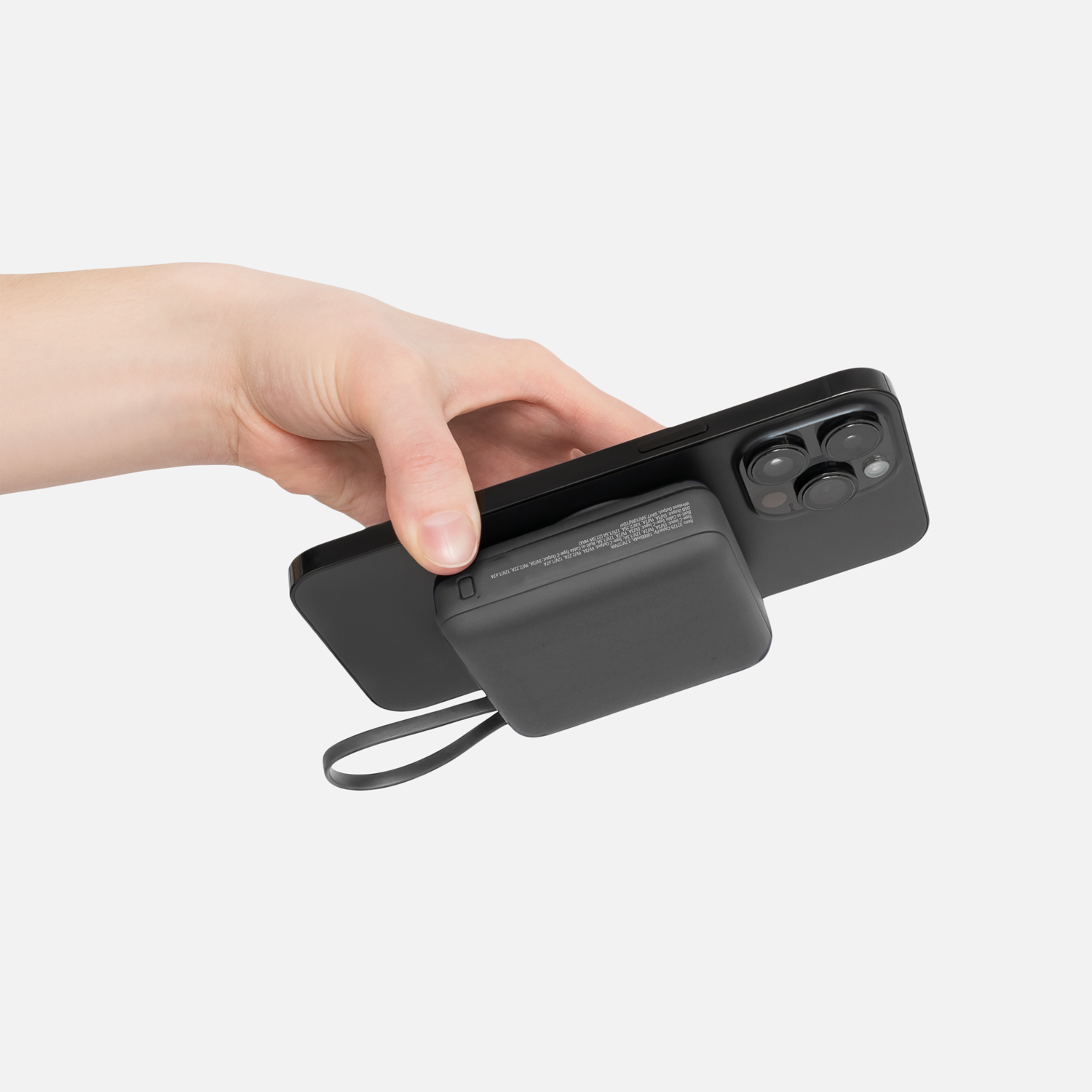 Внешний аккумулятор с подсветкой Ritter PD 10000mAh с функцией беспроводной зарядки 15W, серый / 
