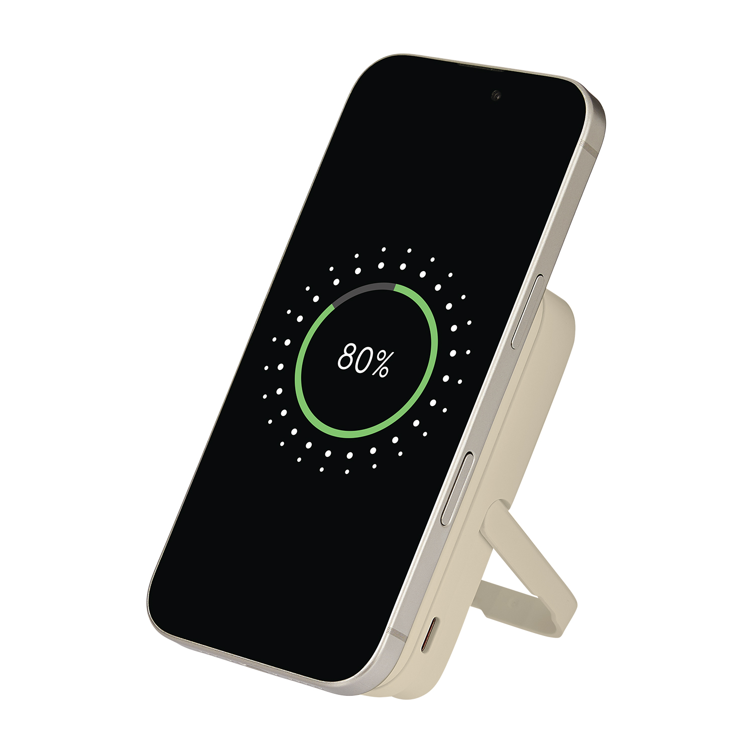 Внешний аккумулятор Union PD 10000mAh с функцией беспроводной зарядки 15W, бежевый / 