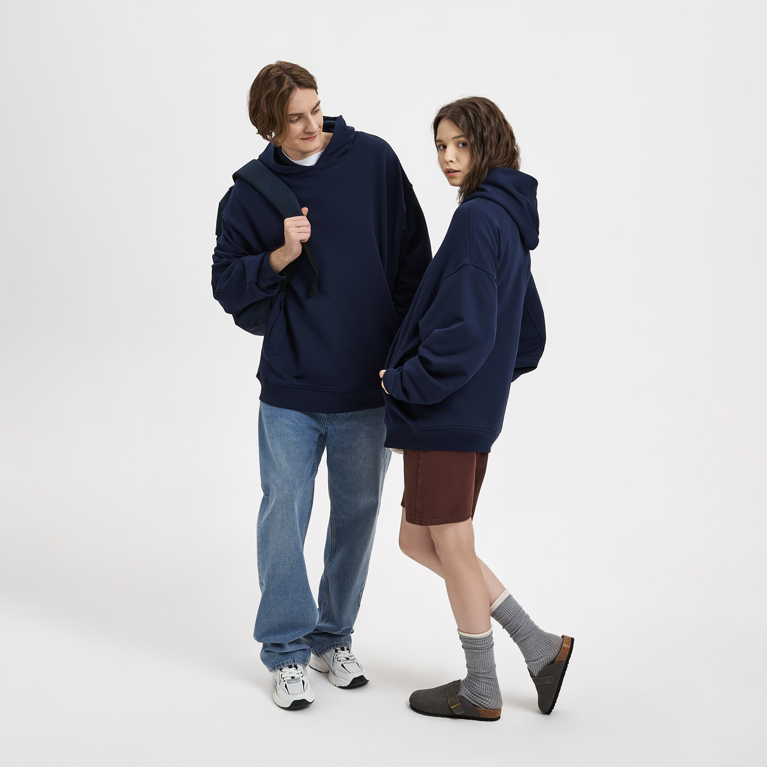 Худи оверсайз унисекс Фьюжн (Fusion), темно-синий, размер 2XS / 