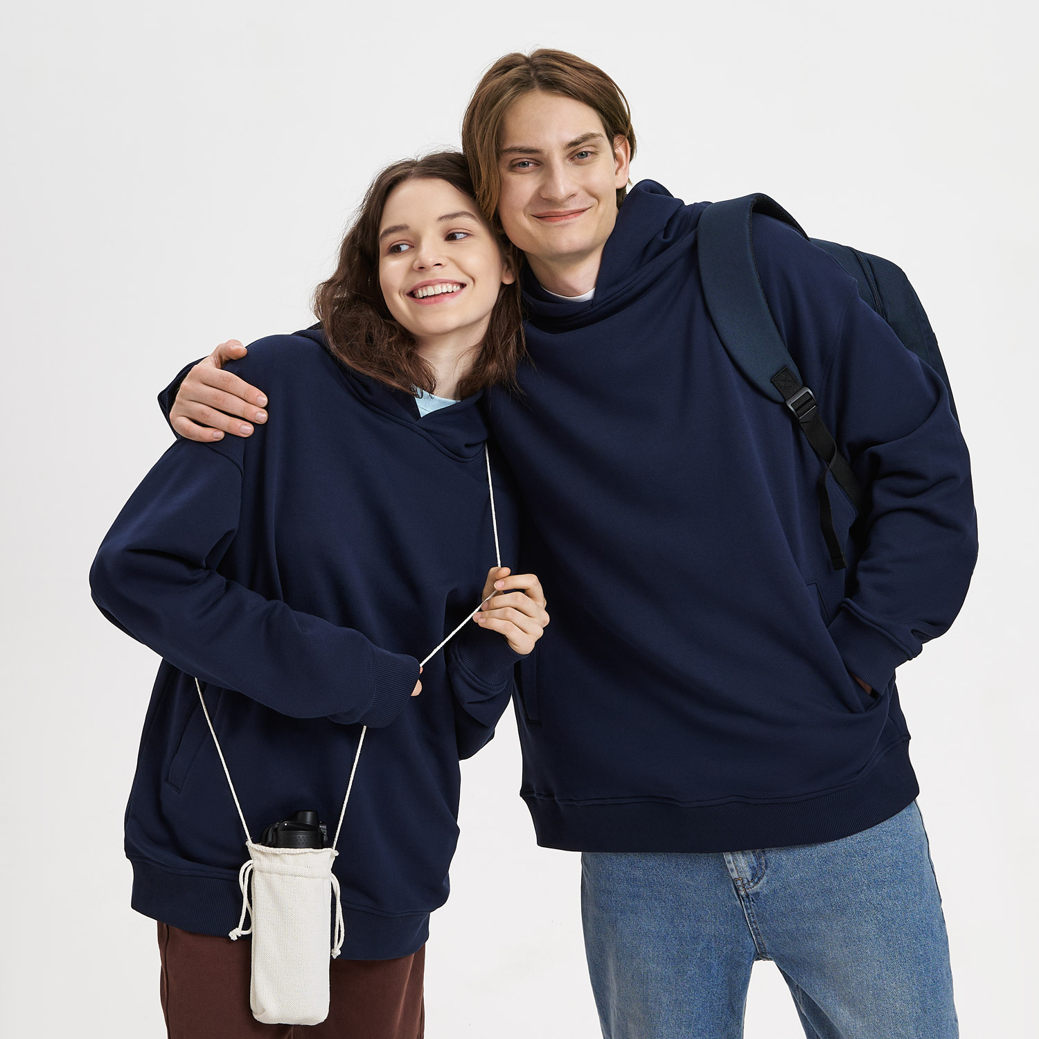 Худи оверсайз унисекс Фьюжн (Fusion), темно-синий, размер 2XS / 