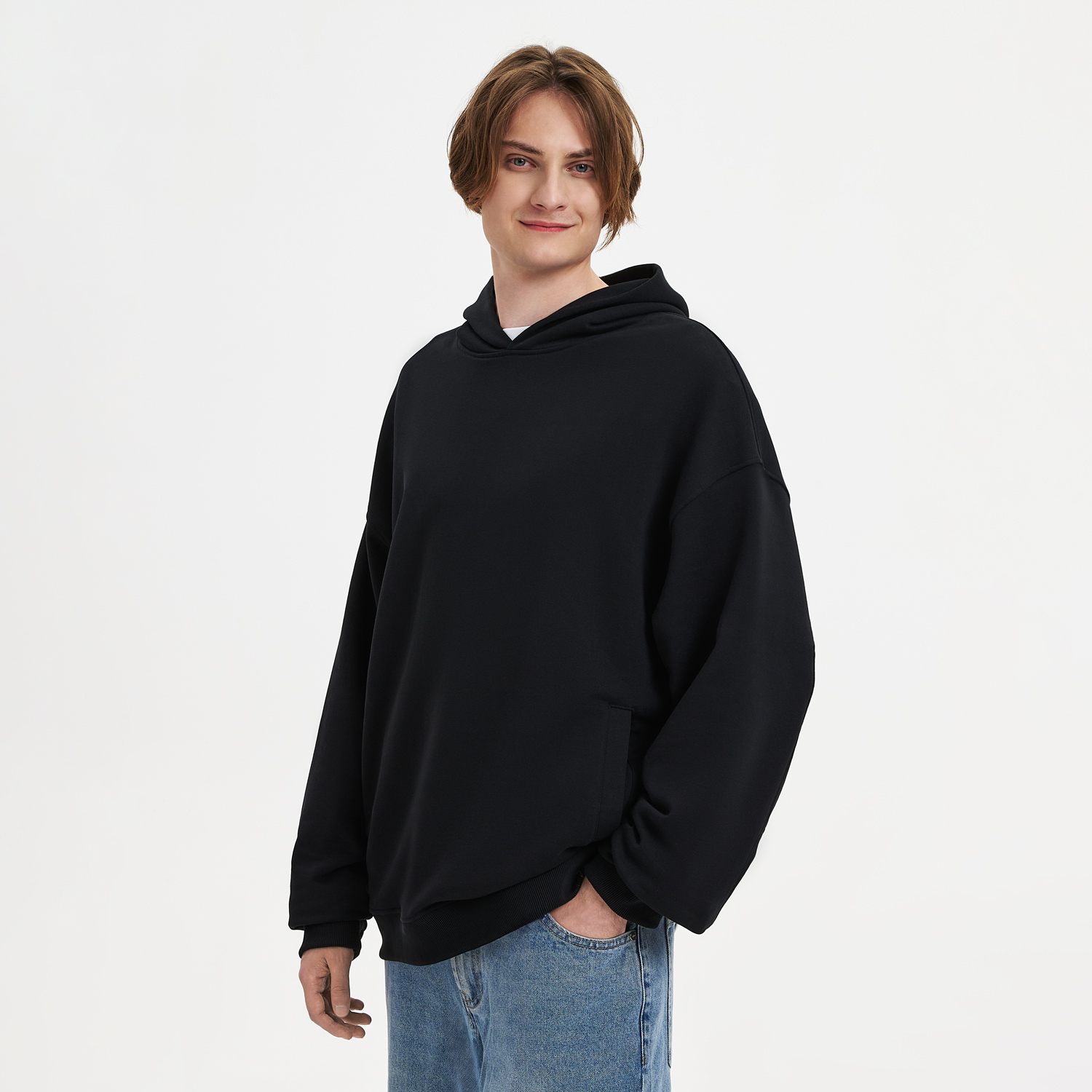 Худи оверсайз унисекс Фьюжн (Fusion), черный, размер 2XS / 