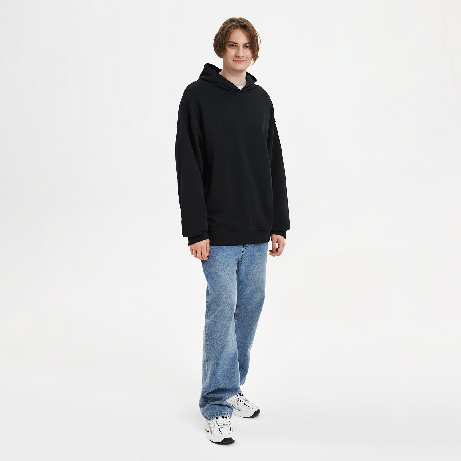 Худи оверсайз унисекс Фьюжн (Fusion), черный, размер 2XS / 