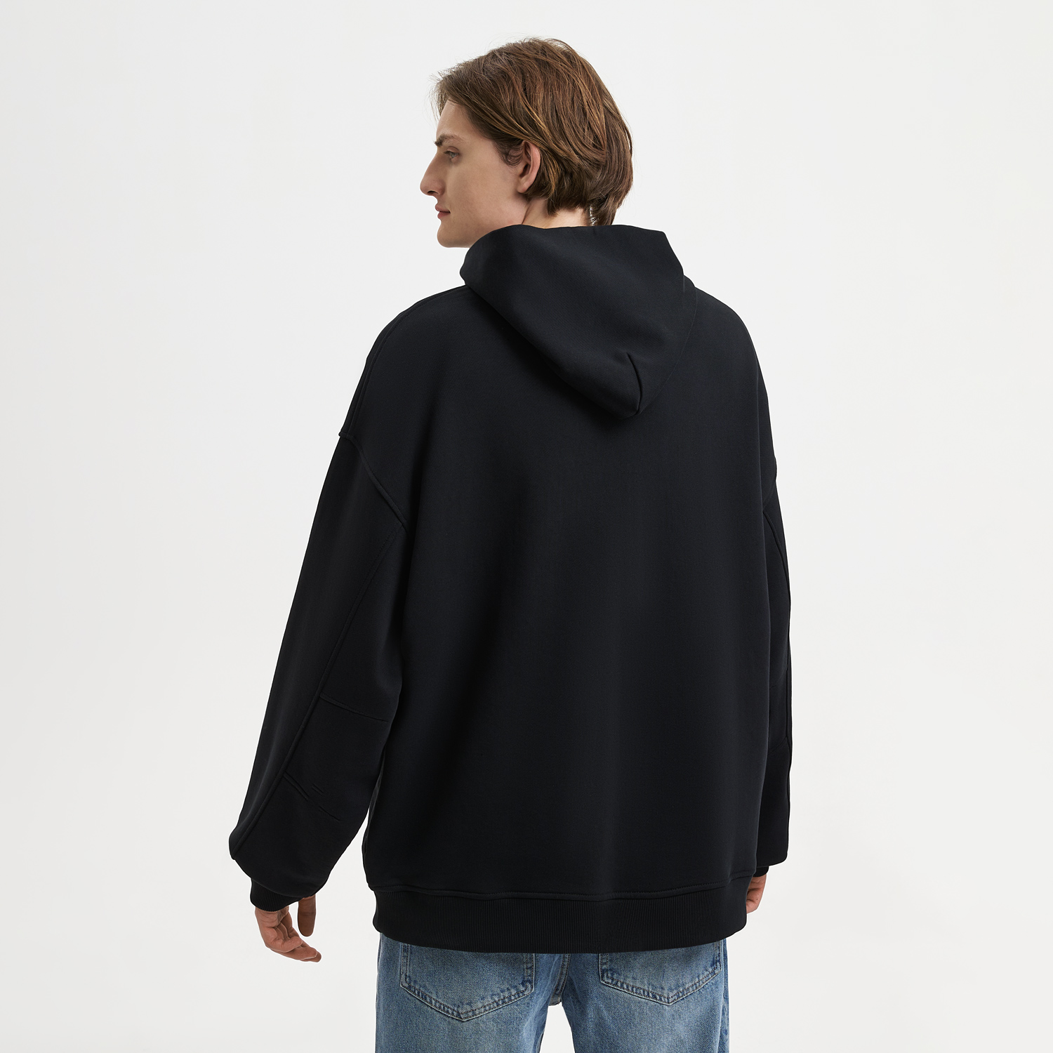 Худи оверсайз унисекс Фьюжн (Fusion), черный, размер 2XS / 