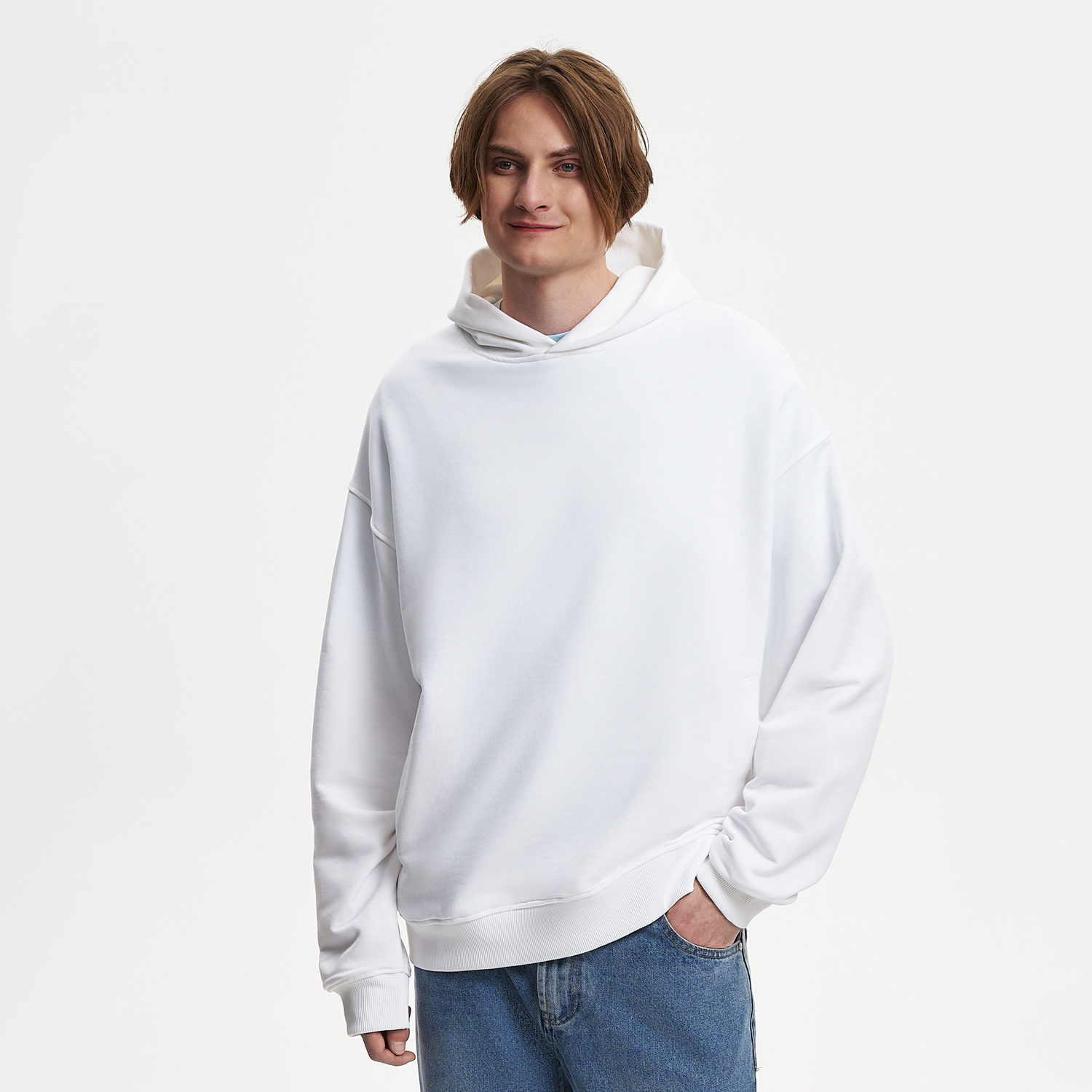 Худи оверсайз унисекс Фьюжн (Fusion), белый, размер 2XS / 