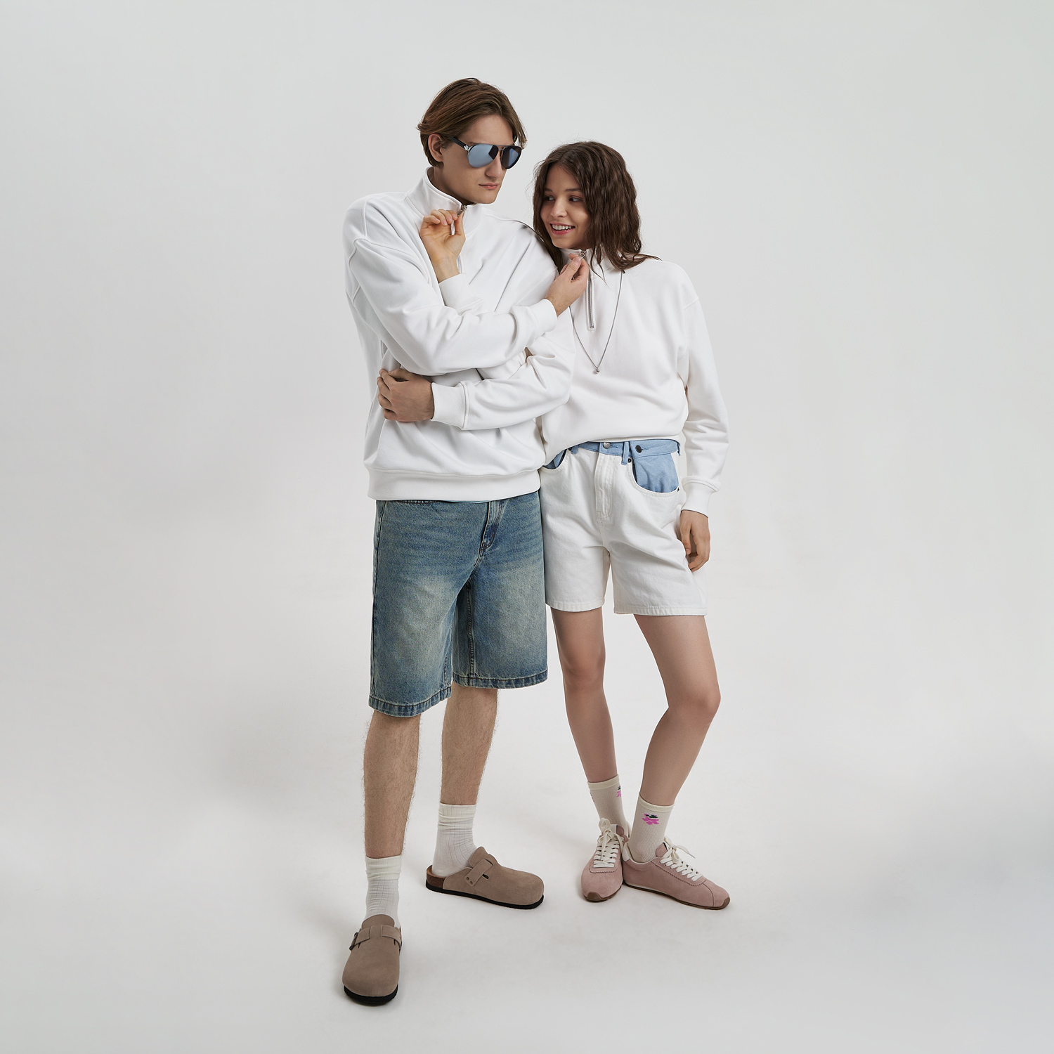 Толстовка на молнии унисекс Флоу (Flow), белая, размер 5XL/6XL / 