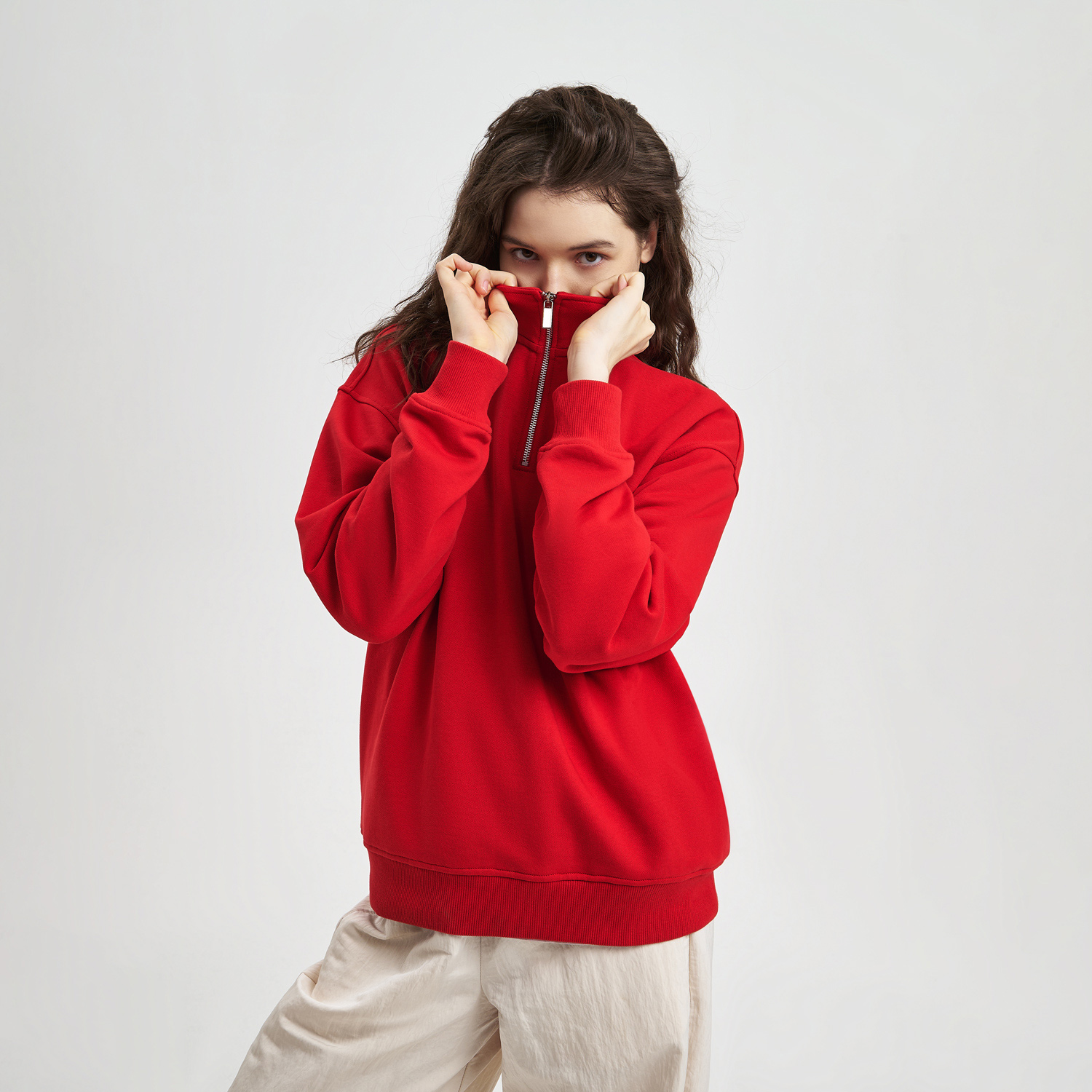 Толстовка на молнии унисекс Флоу (Flow), красная, размер 5XL/6XL / 