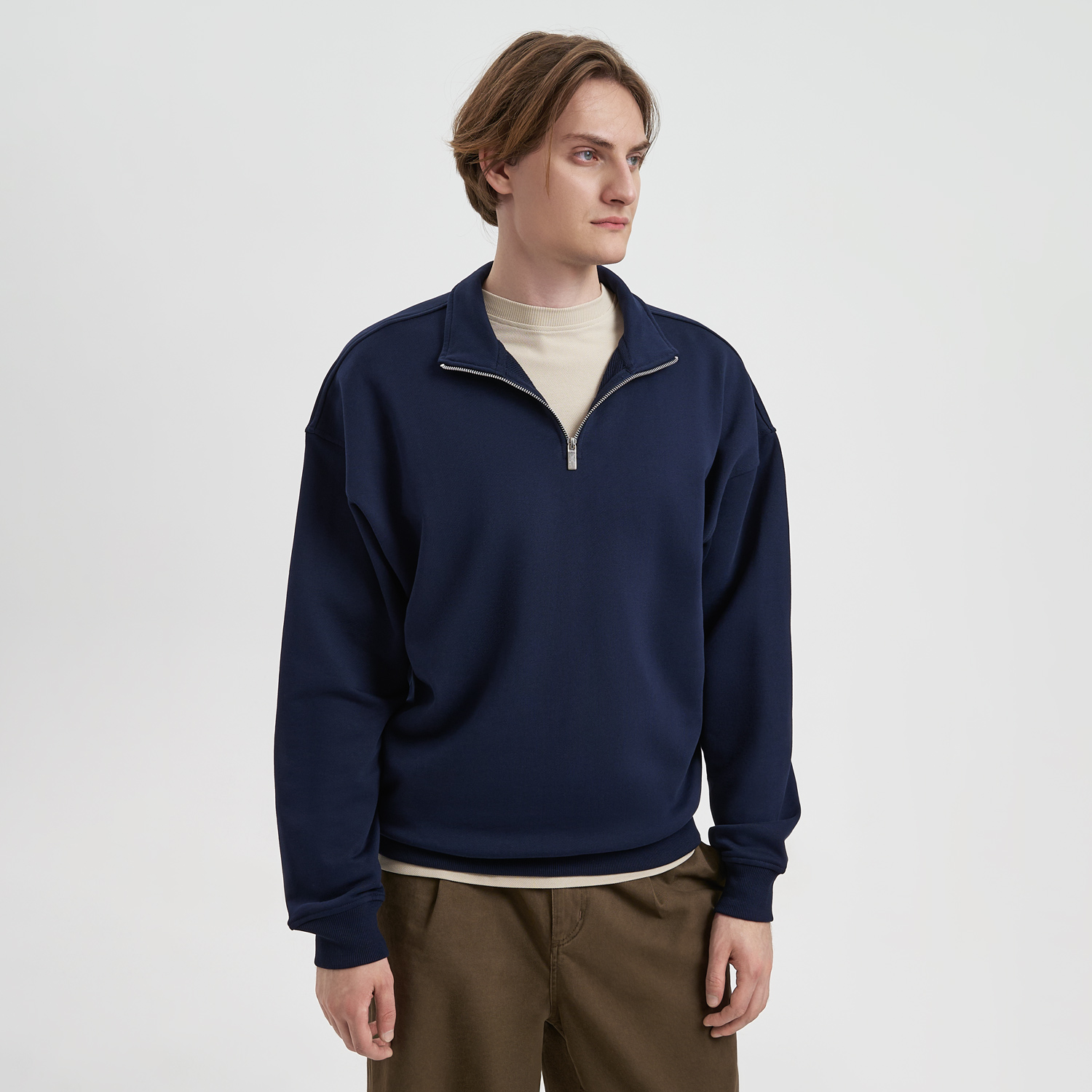 Толстовка на молнии унисекс Флоу (Flow), темно-синяя, размер 5XL/6XL / 