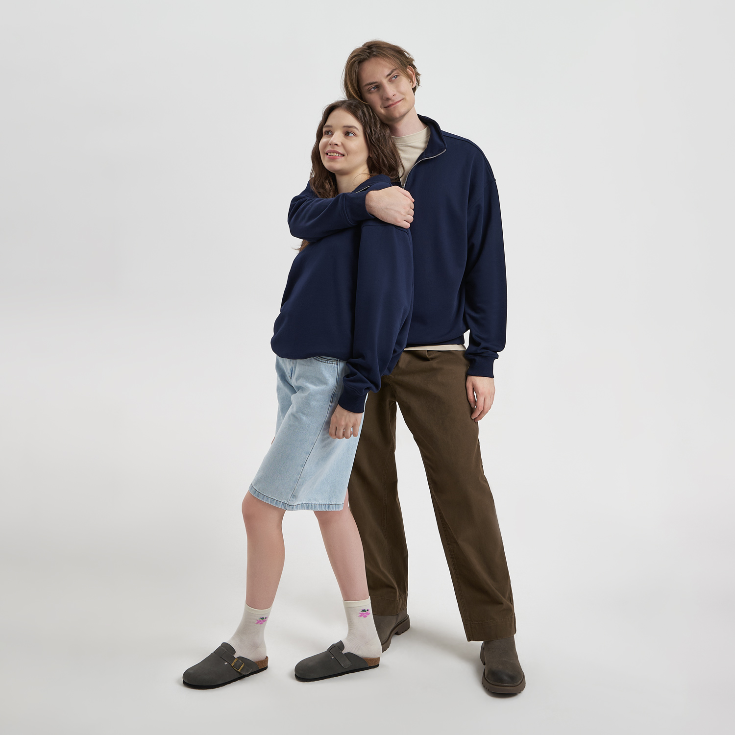 Толстовка на молнии унисекс Флоу (Flow), темно-синяя, размер 5XL/6XL / 