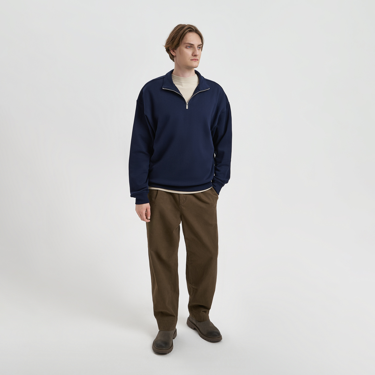 Толстовка на молнии унисекс Флоу (Flow), темно-синяя, размер 5XL/6XL / 