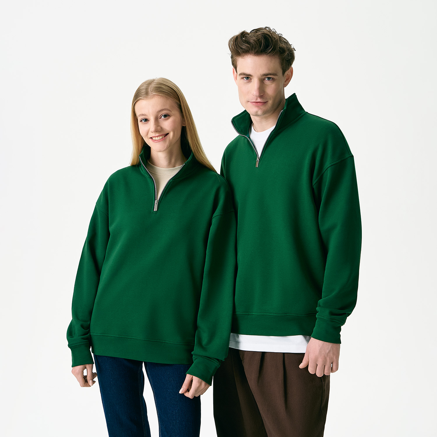 Толстовка на молнии унисекс Флоу (Flow), зеленая, размер 5XL/6XL / 