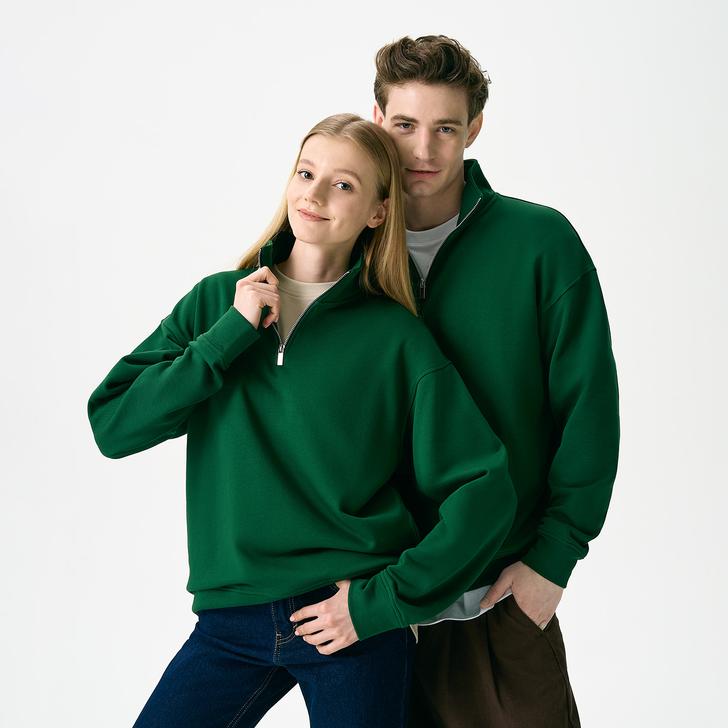 Толстовка на молнии унисекс Флоу (Flow), зеленая, размер 5XL/6XL / 
