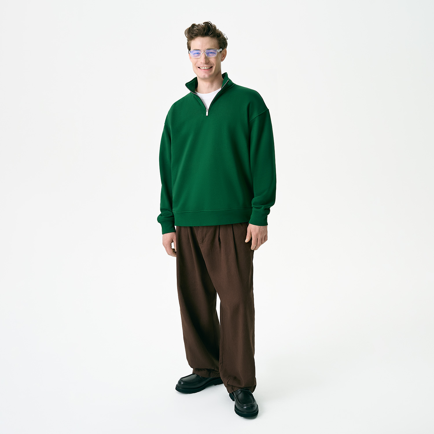 Толстовка на молнии унисекс Флоу (Flow), зеленая, размер 5XL/6XL / 