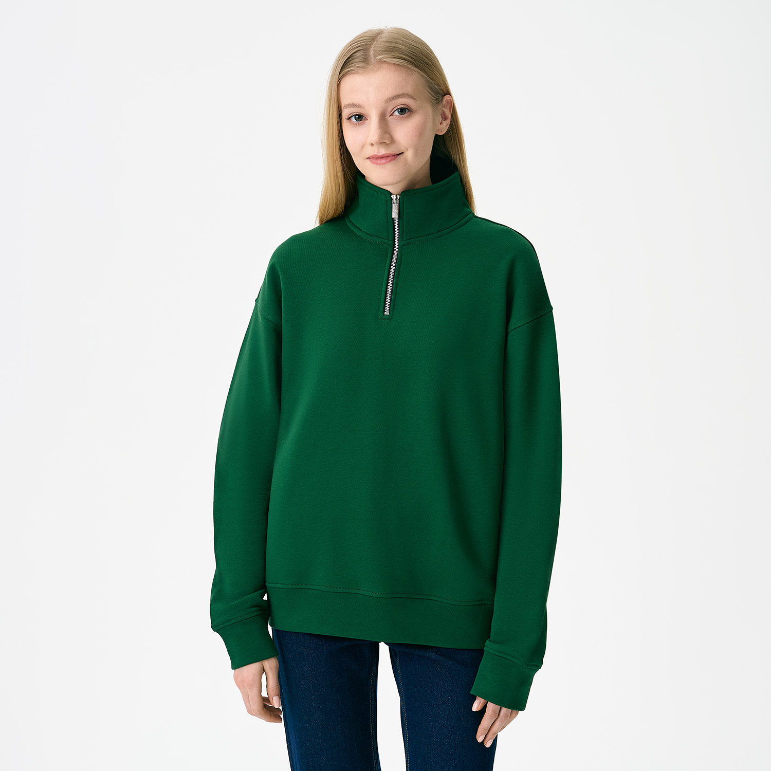 Толстовка на молнии унисекс Флоу (Flow), зеленая, размер 5XL/6XL / 